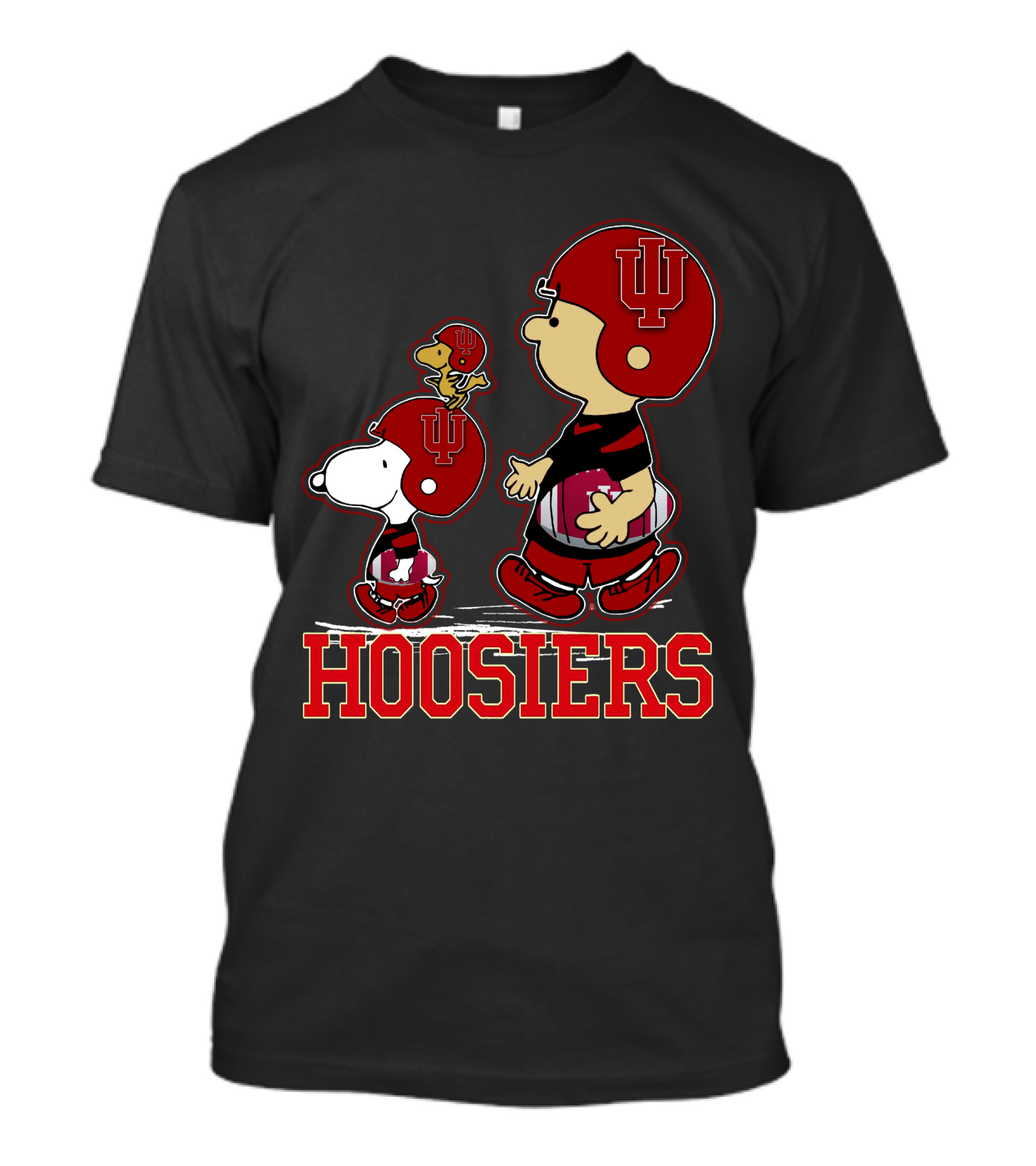 Snpfootball Indiana Hoosiers Peanuts Characters Iu Helmet T-Shirt