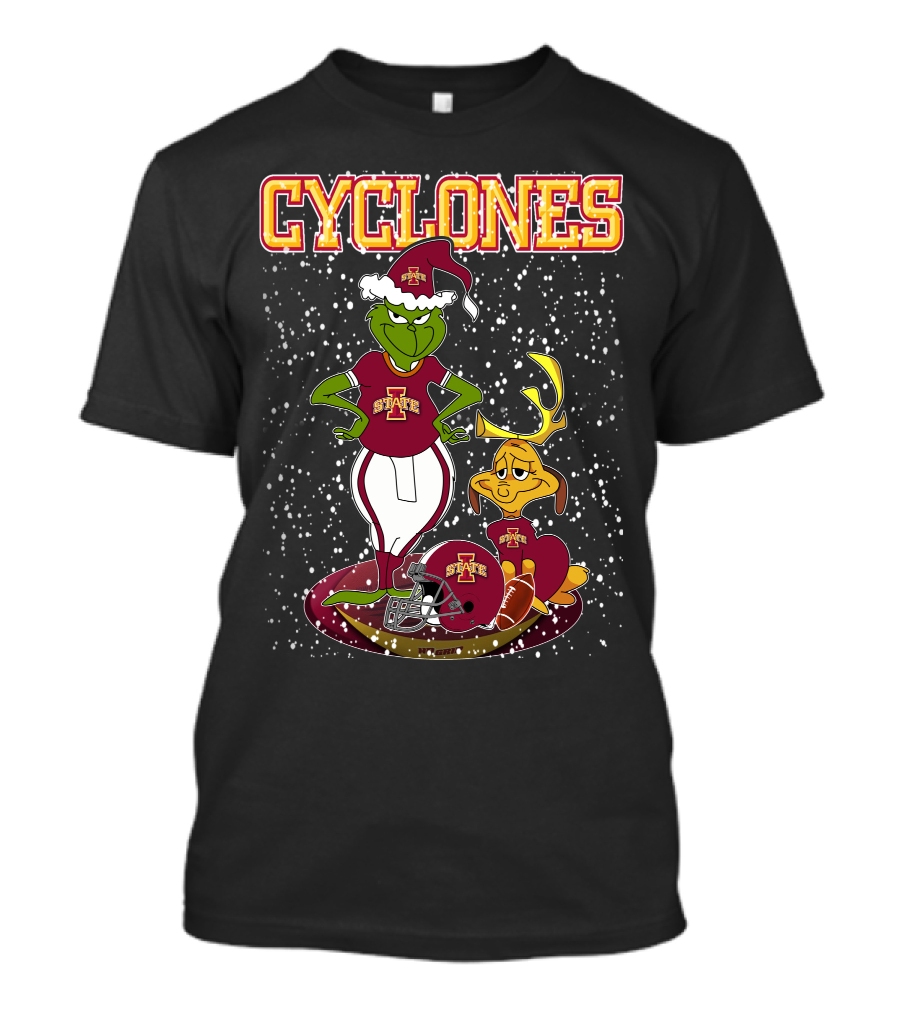 Grinchxmas Iowa State Cyclones Holiday Football T-Shirt