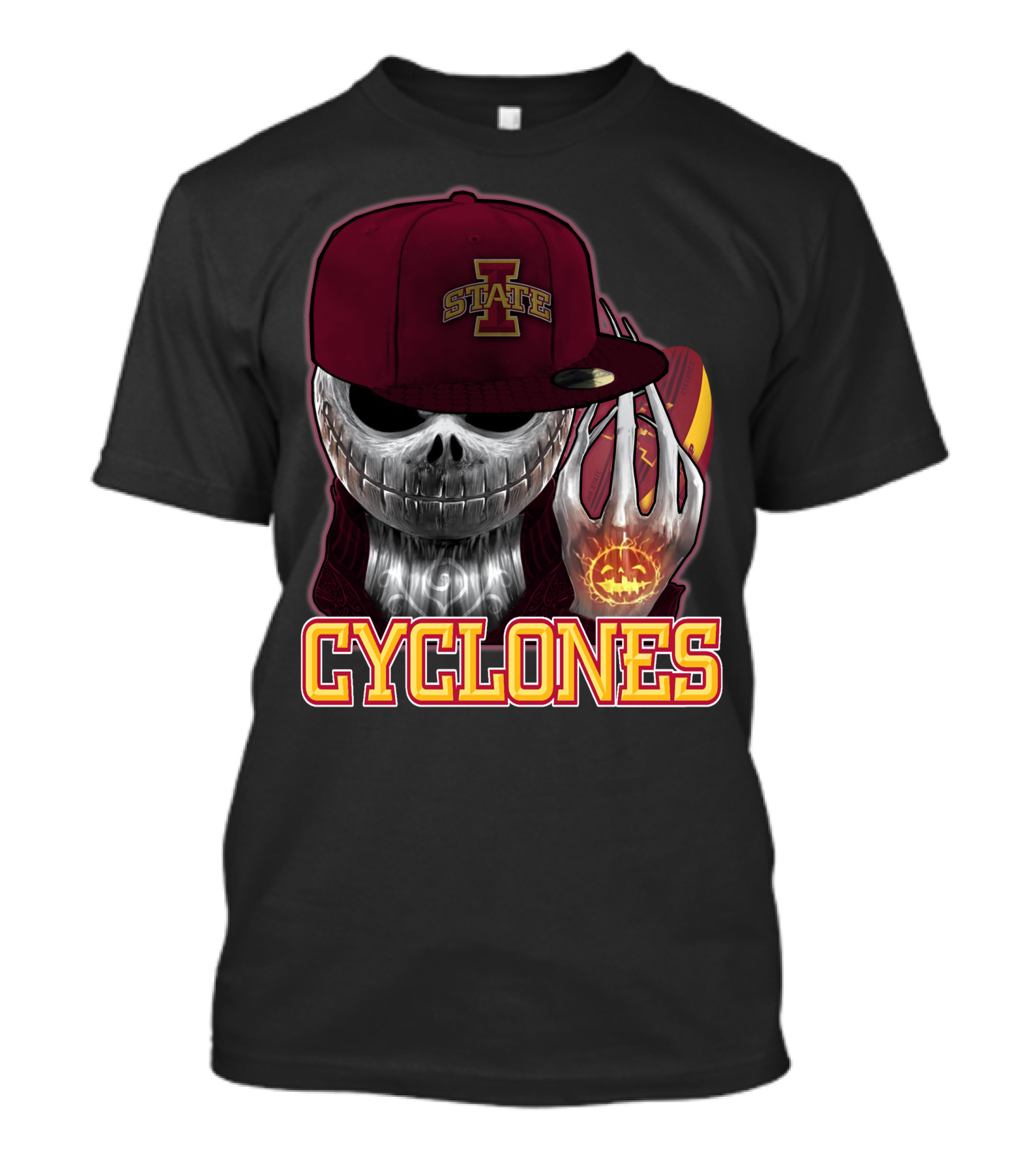Jackskull Cyclones Iowa State Football Halloween Skull T-Shirt