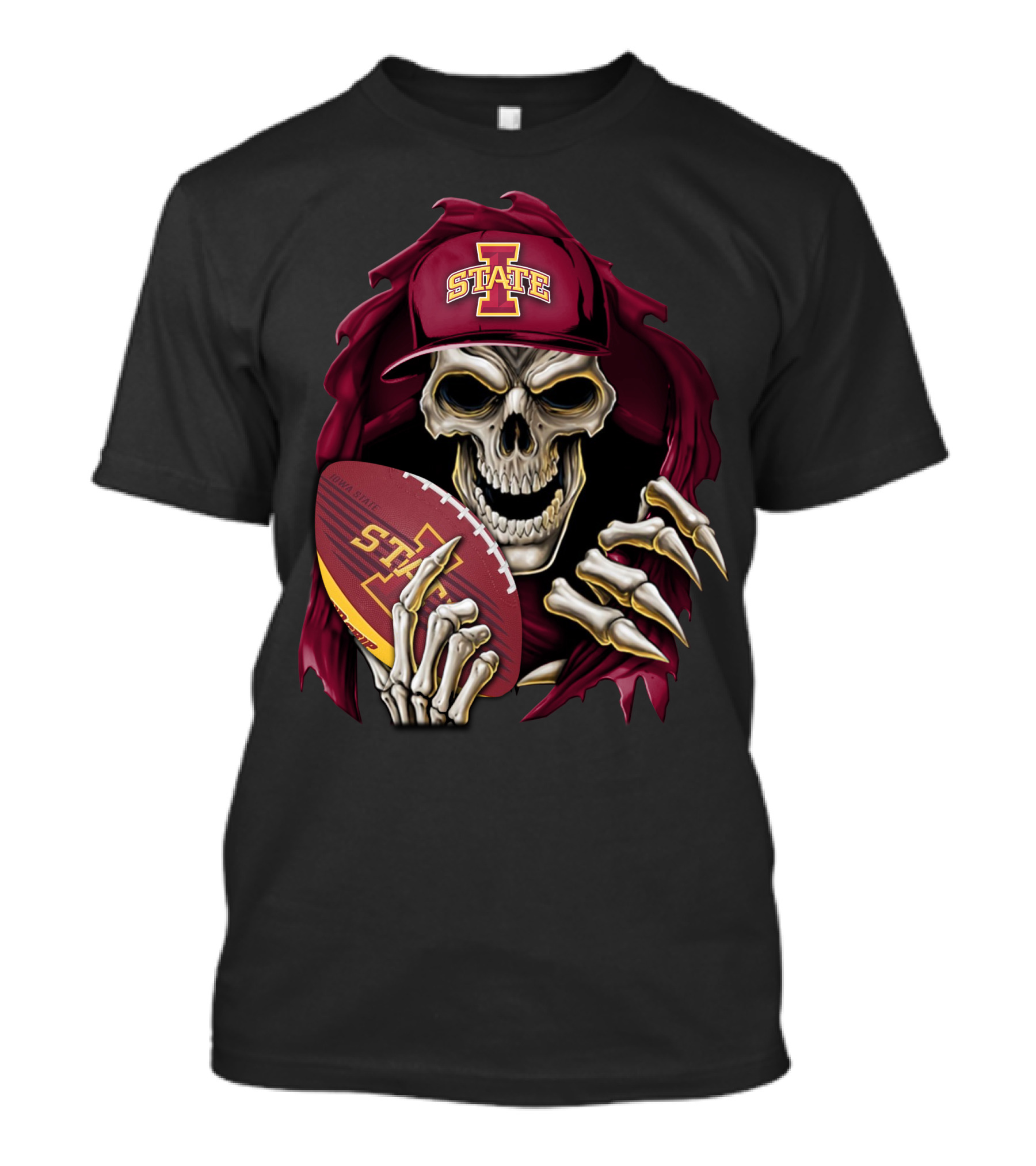 Iowa State Cyclones Skull Football Fan T-Shirt