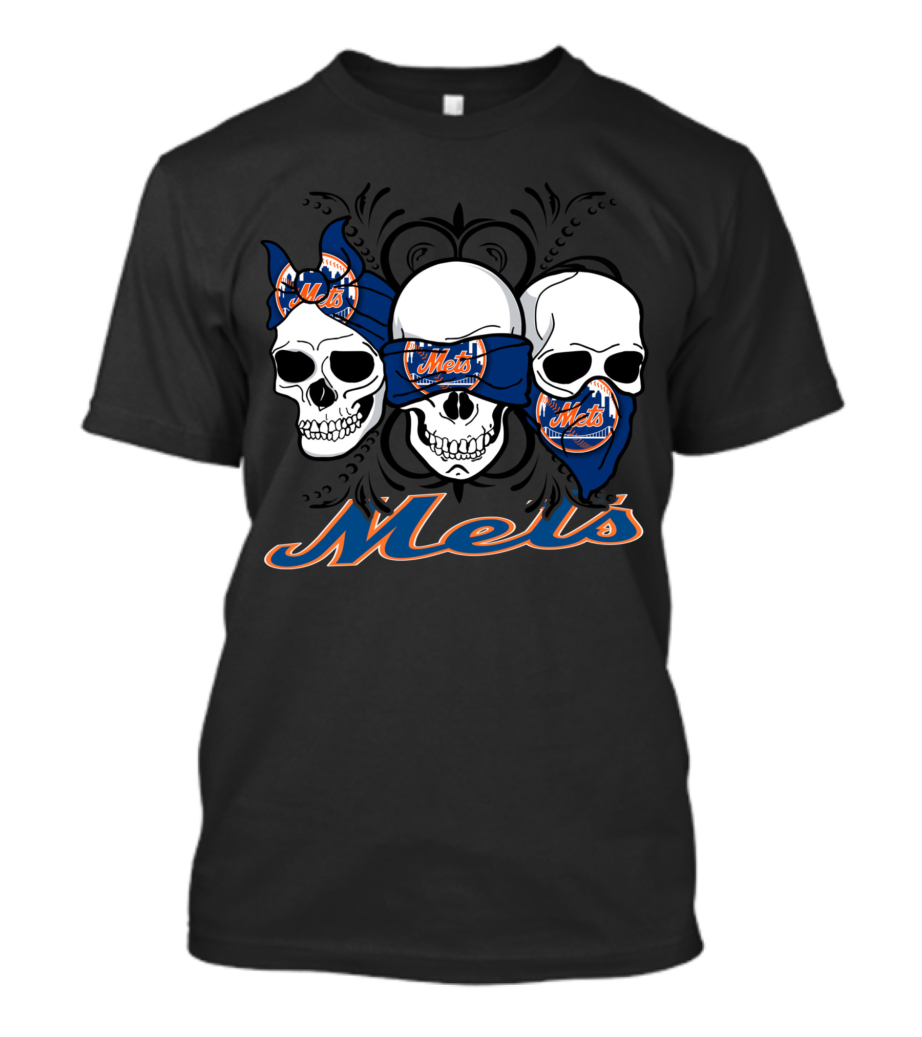 3 Skulls Mets Logo Bandanas T-Shirt