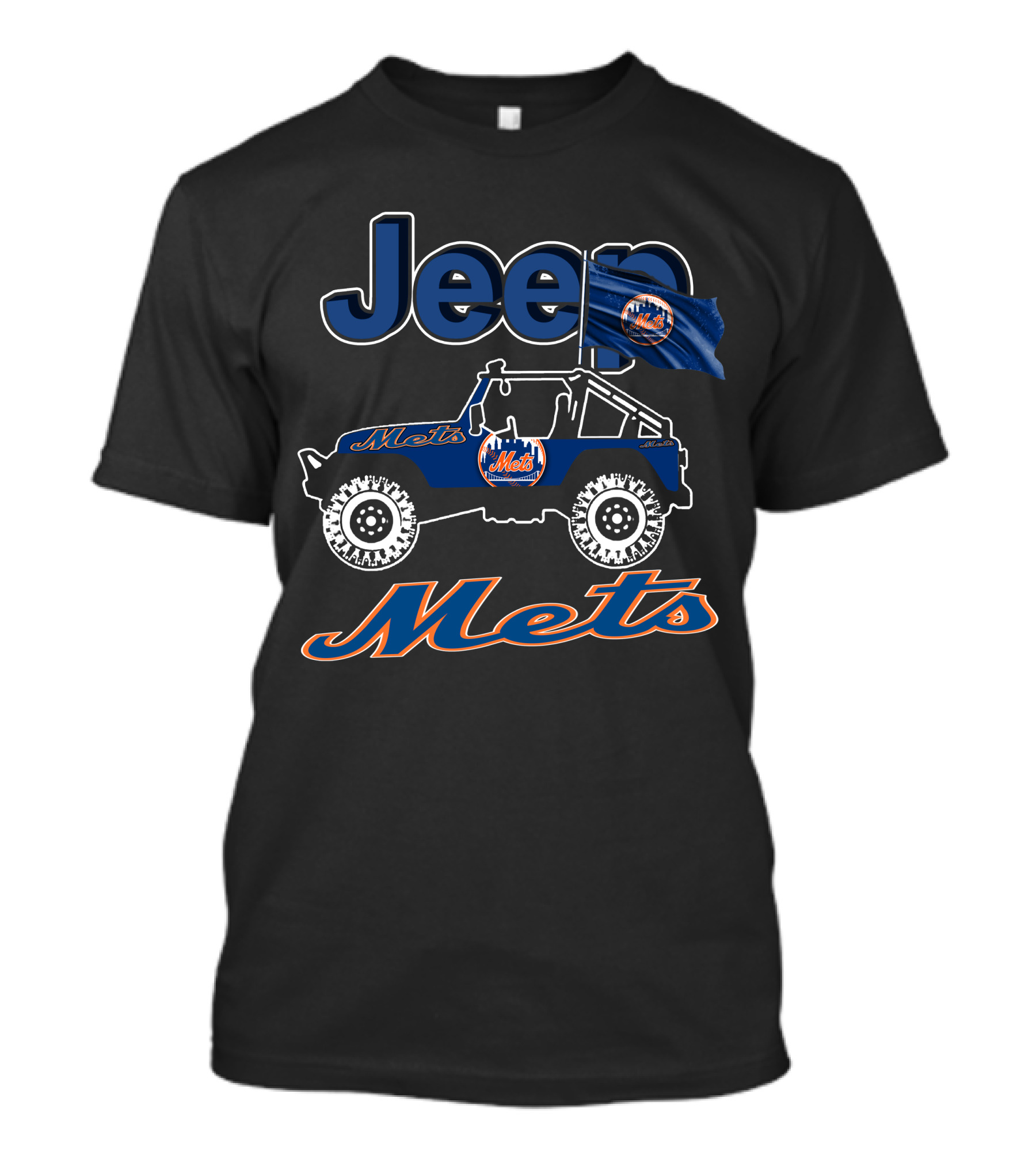 Jeep New York Mets Logo Offroad Fan Gear T-Shirt