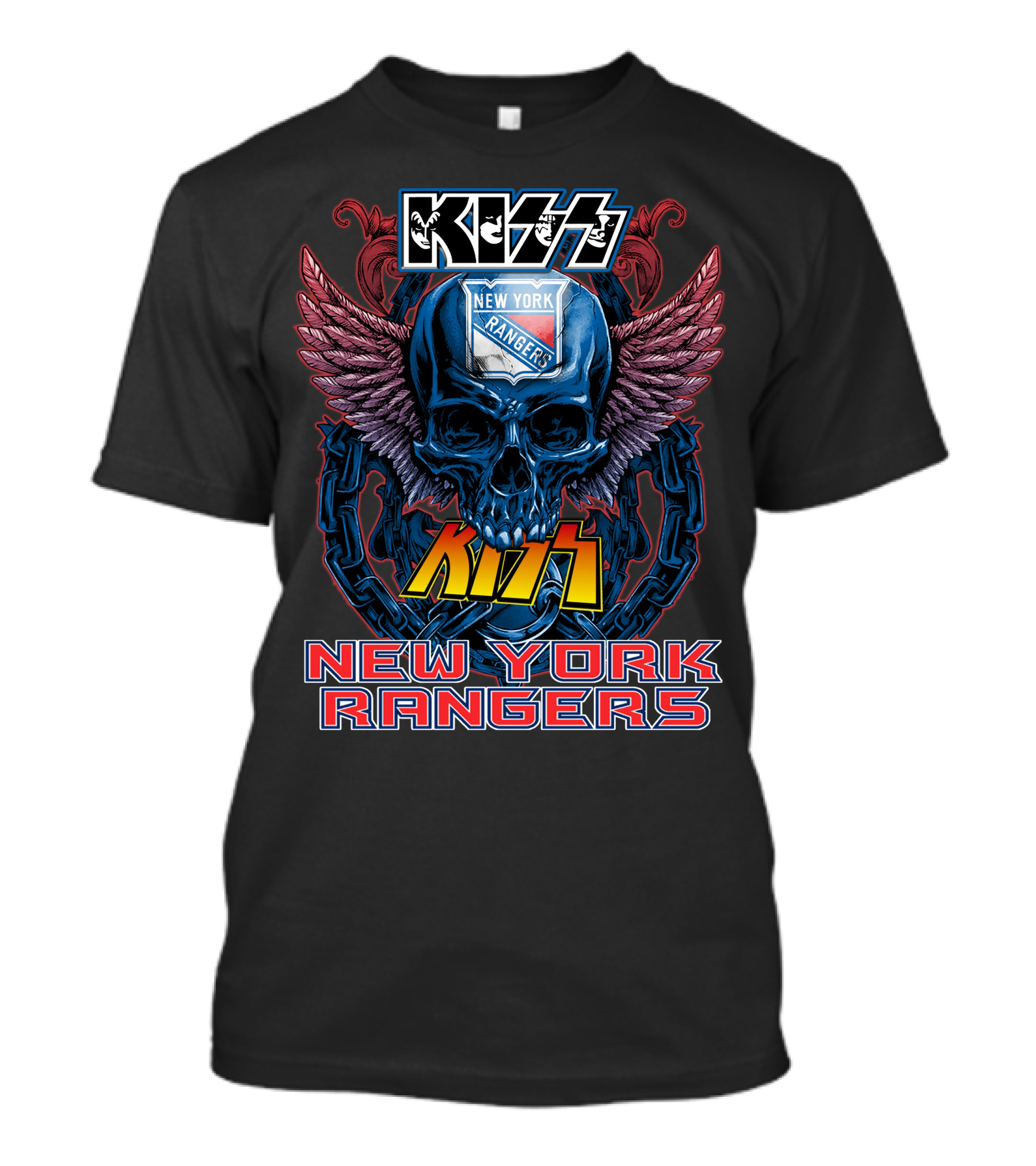 Kiss New York Rangers Skull Wings T-Shirt