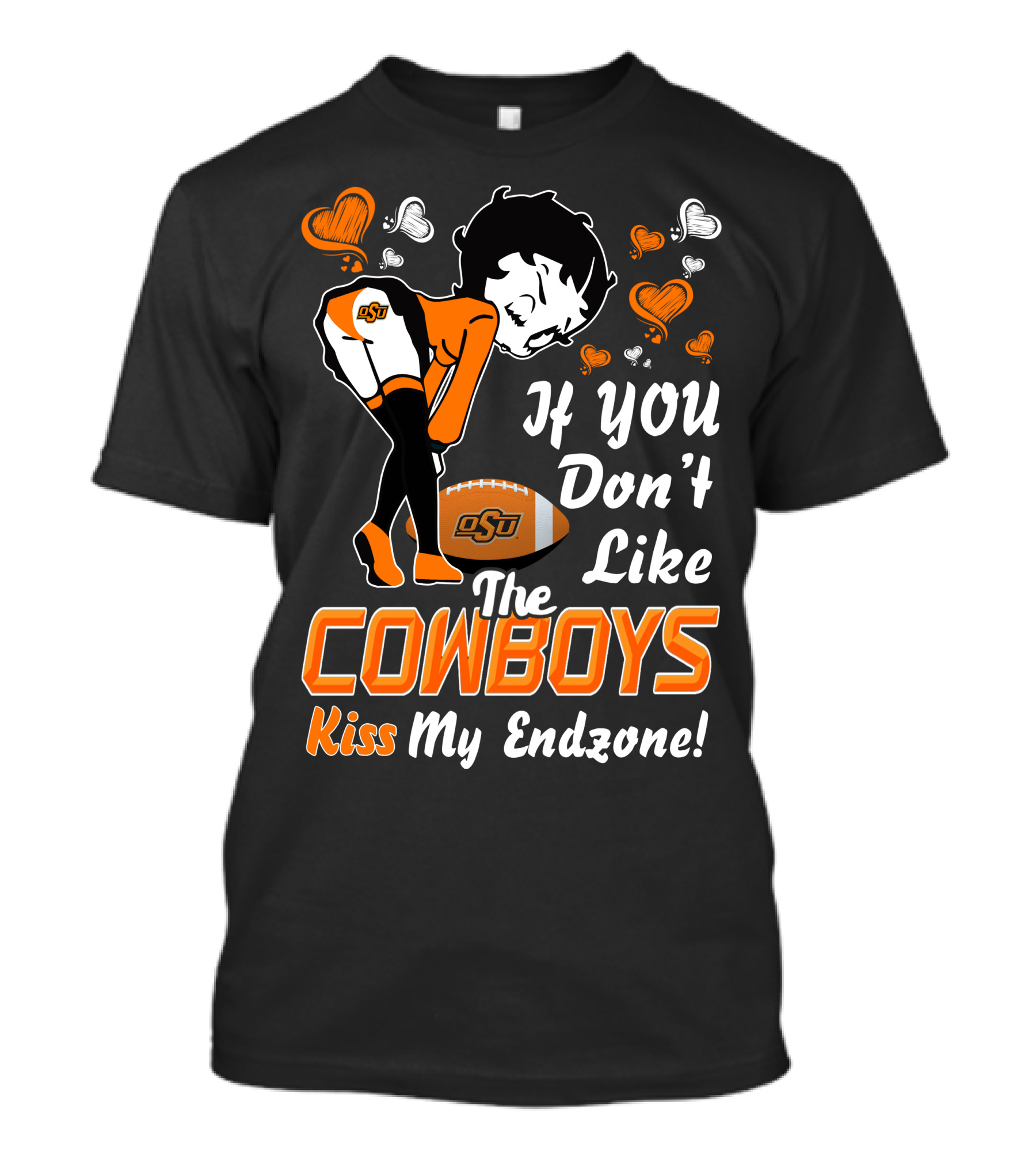 Betty Boop Osu Cowboys Kiss My Endzone T-Shirt