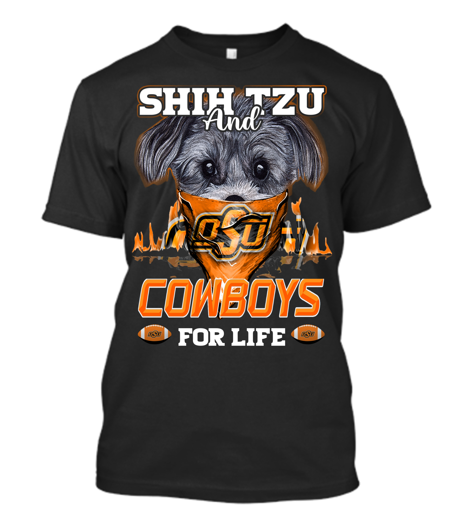 Shih Tzu And Cowboys OSU For Life T-Shirt