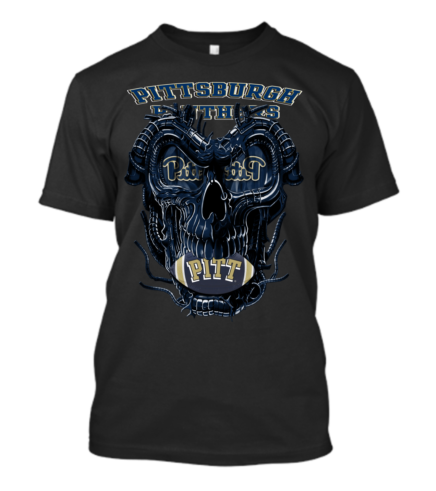 Pittsburgh Panthers Dragonskull Pitt Football T-Shirt