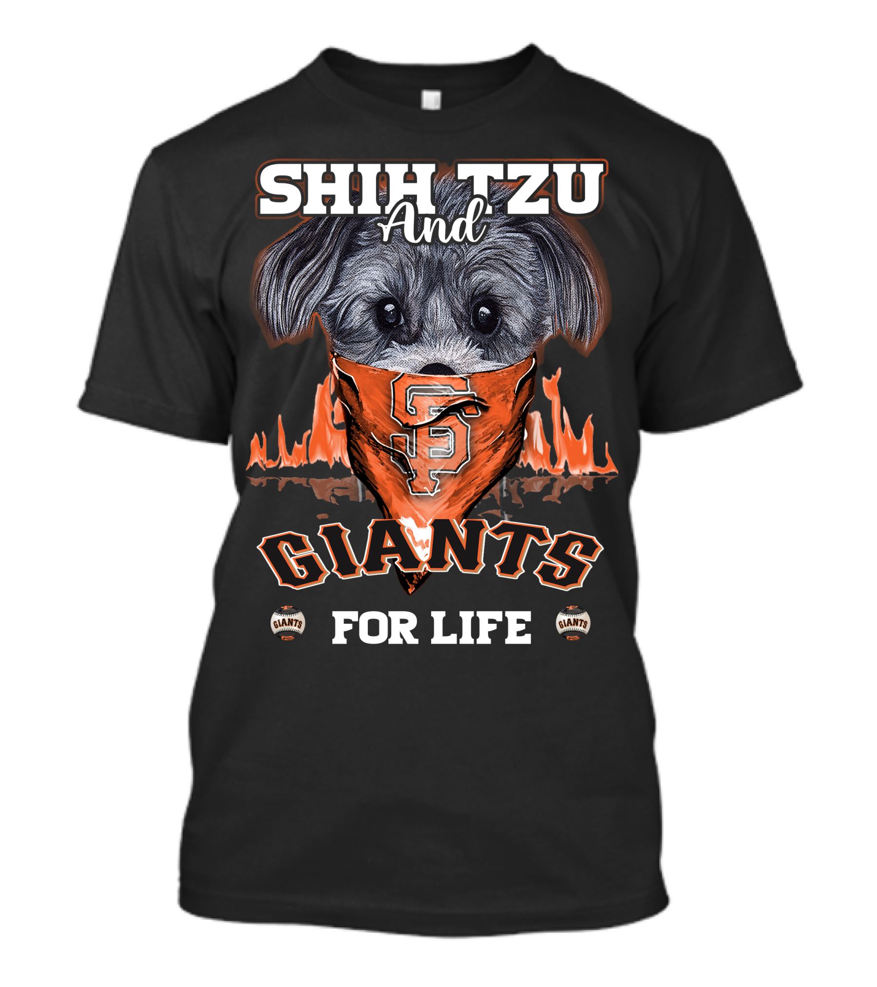 Shih Tzu And Giants For Life San Francisco Giants T-Shirt