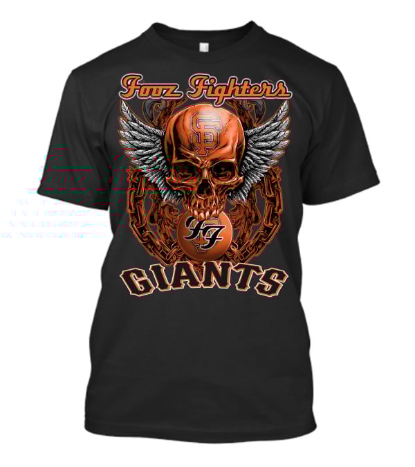 Foo Fighters SF Giants Skull Wings Chains T-Shirt