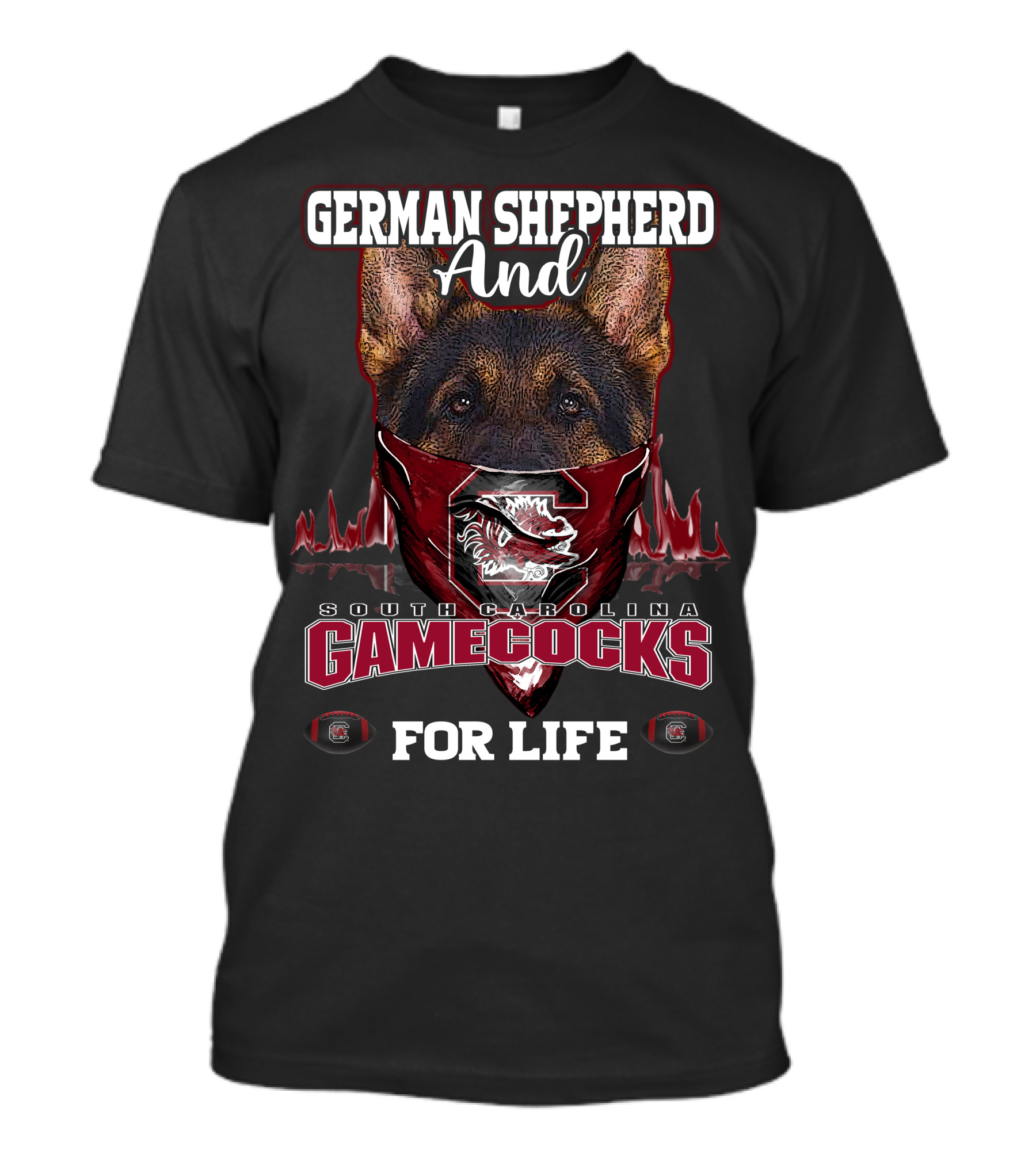 German Shepherd And South Carolina Gamecocks For Life T-Shirt