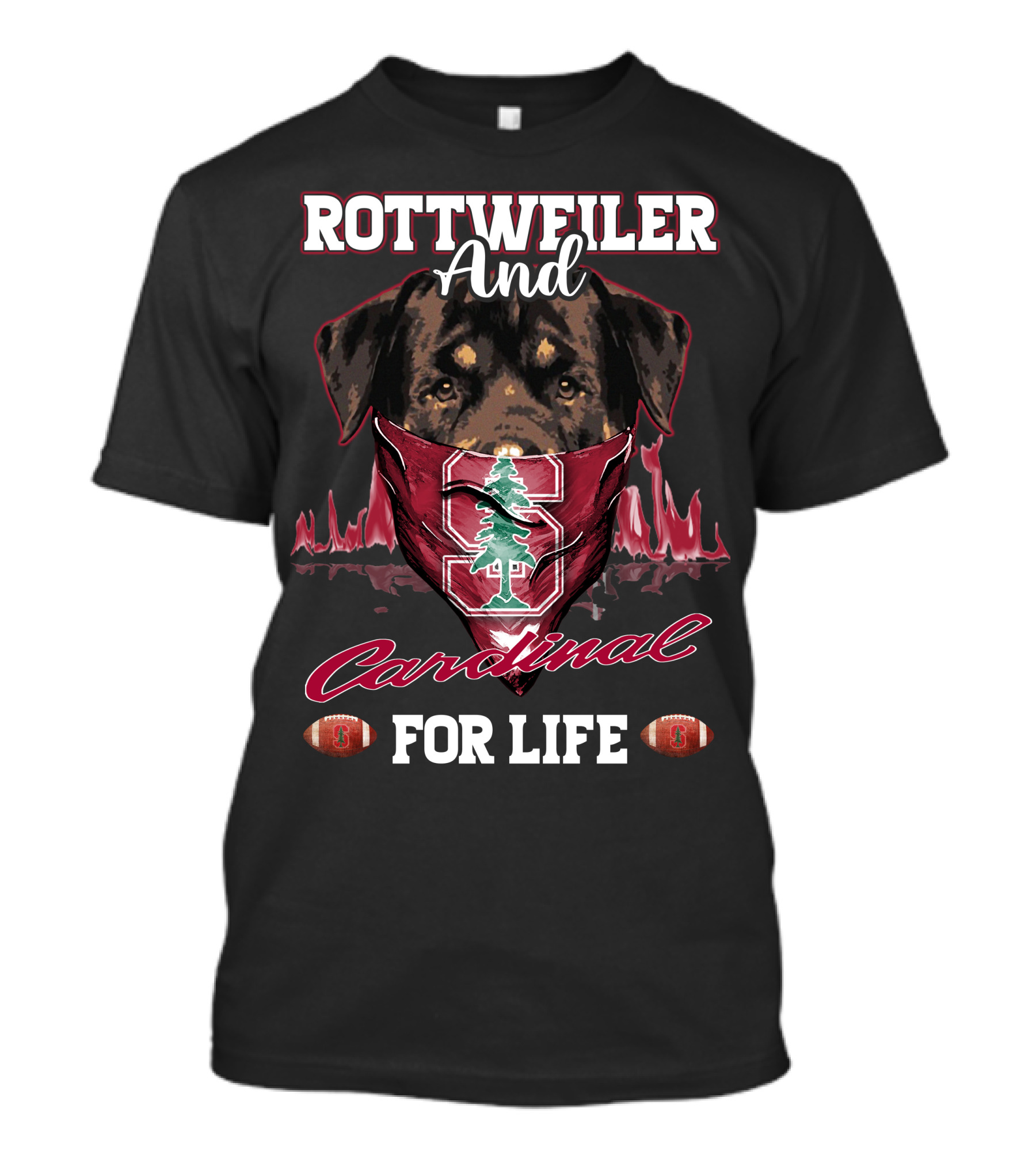 Rottweiler And Cardinal For Life Stanford T-Shirt