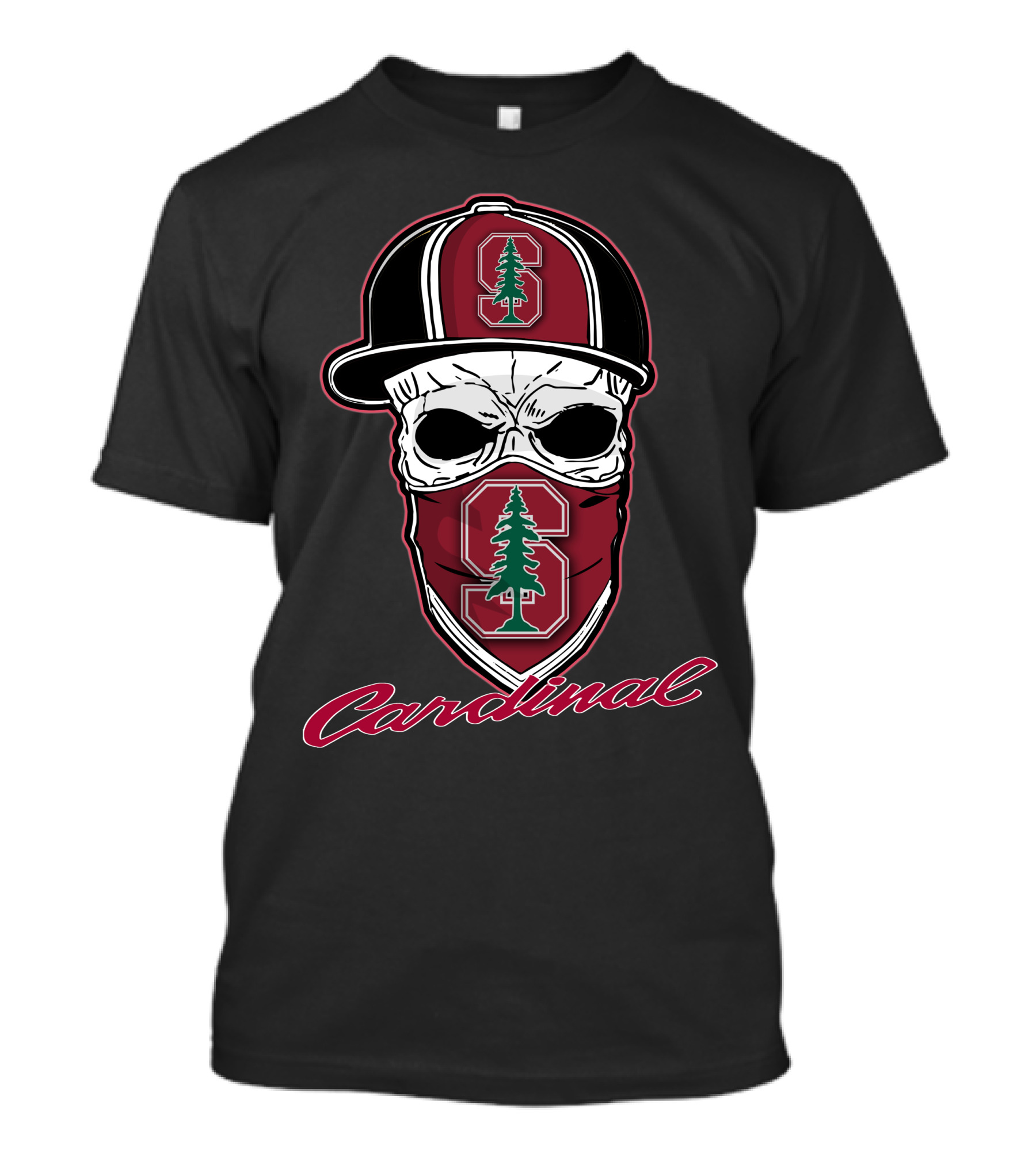 Stanford Cardinal Skull Hat T-Shirt