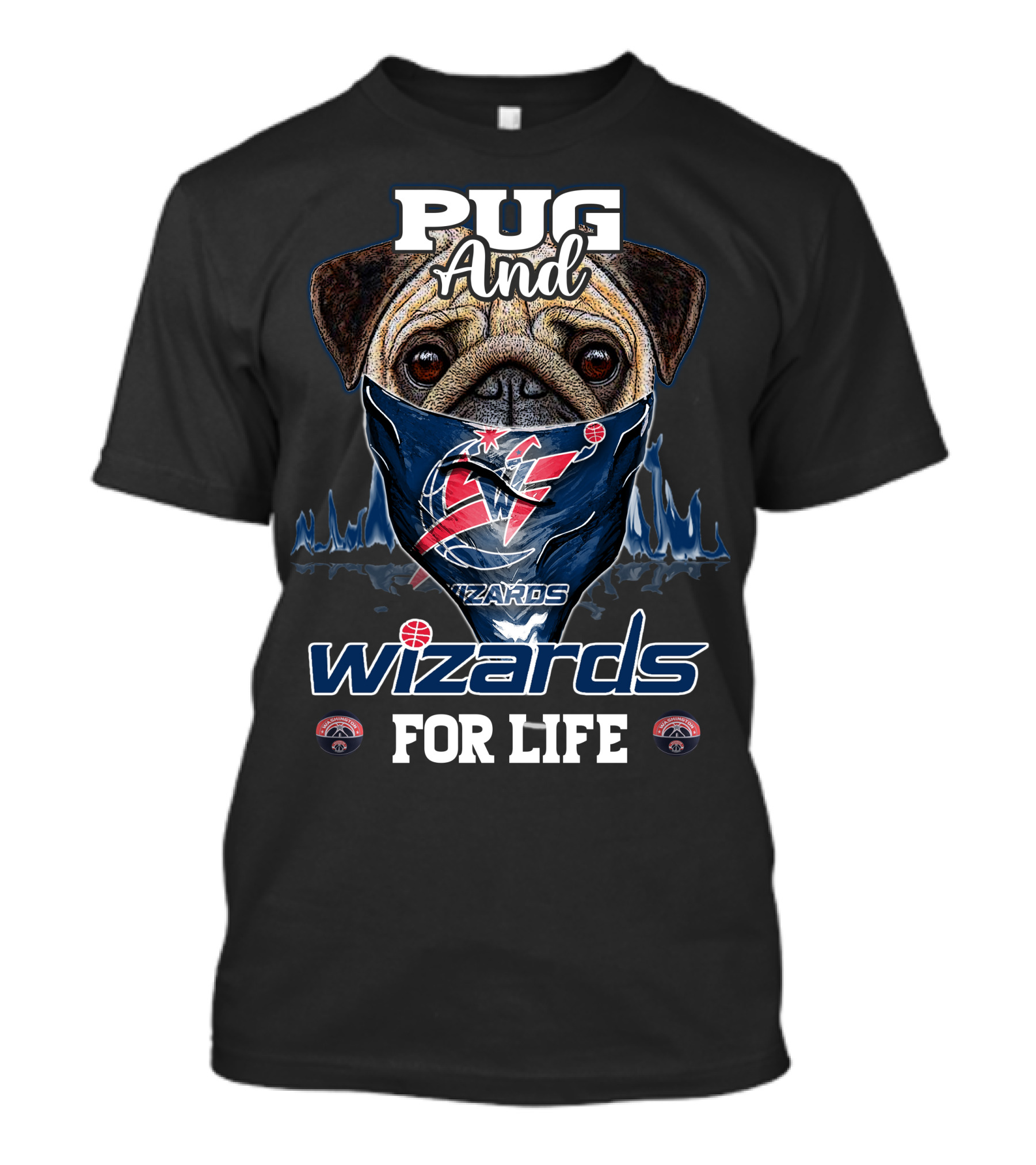 Pug And Wizards For Life Washington Wizards T-Shirt