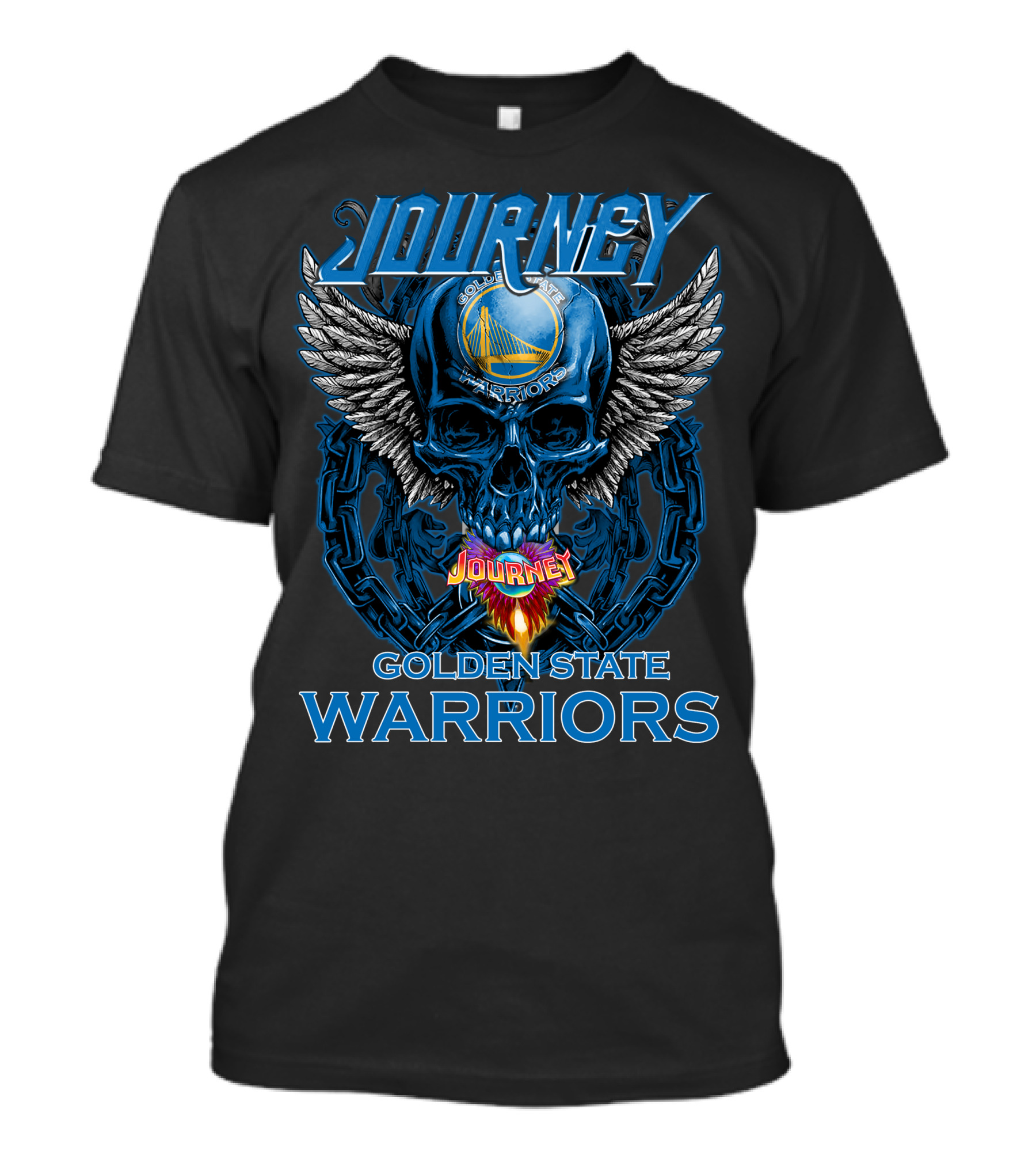 Journey Golden State Warriors Skull Wings Chain T-Shirt
