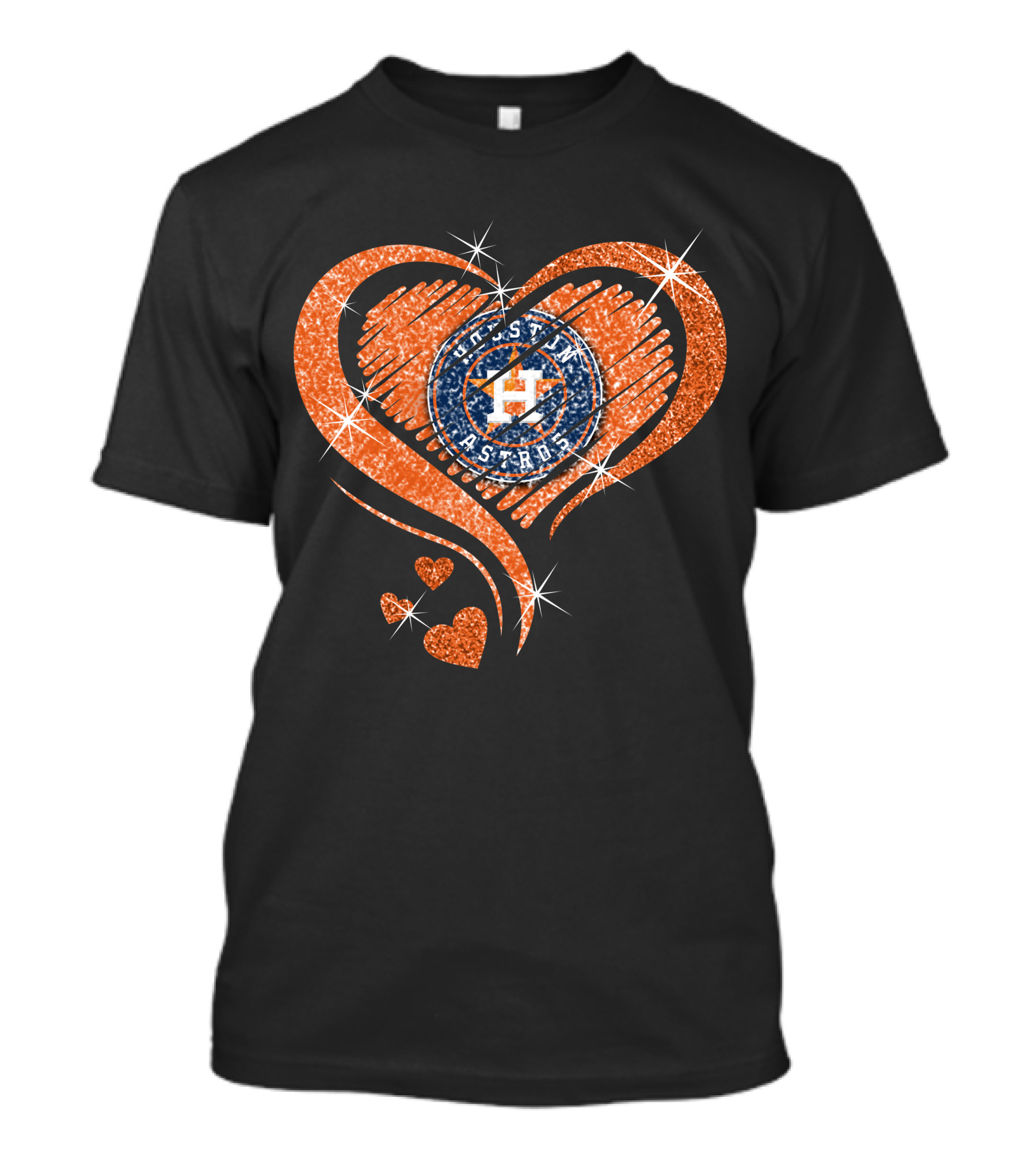 Houston Astros Glitter Heart Diamond T-Shirt