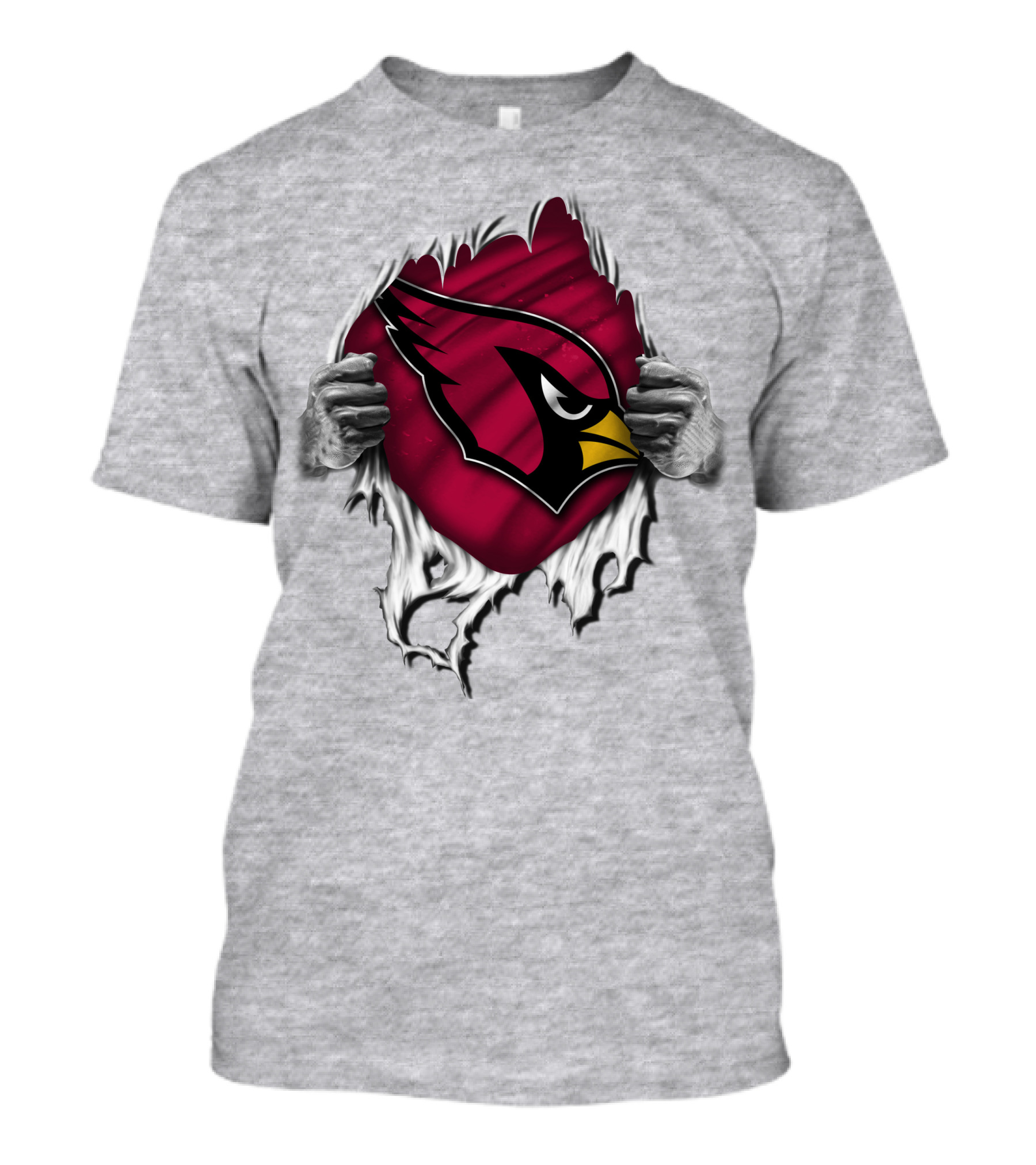 Torn Arizona Cardinals Logo Revealing Hidden Strength T-Shirt
