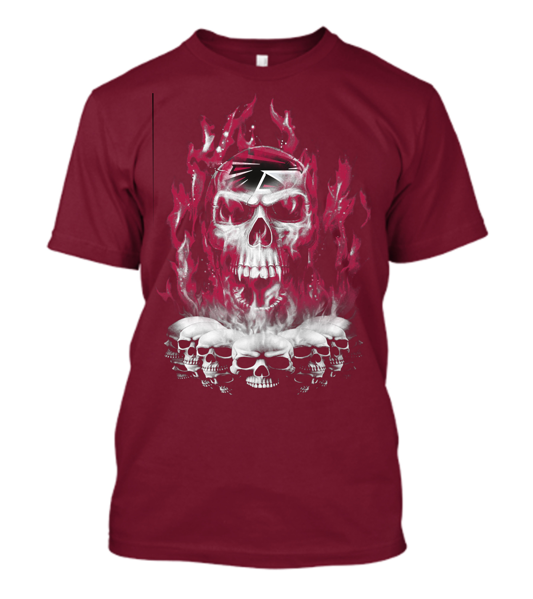 Atlanta Falcons 57 Flaming Skull T-Shirt