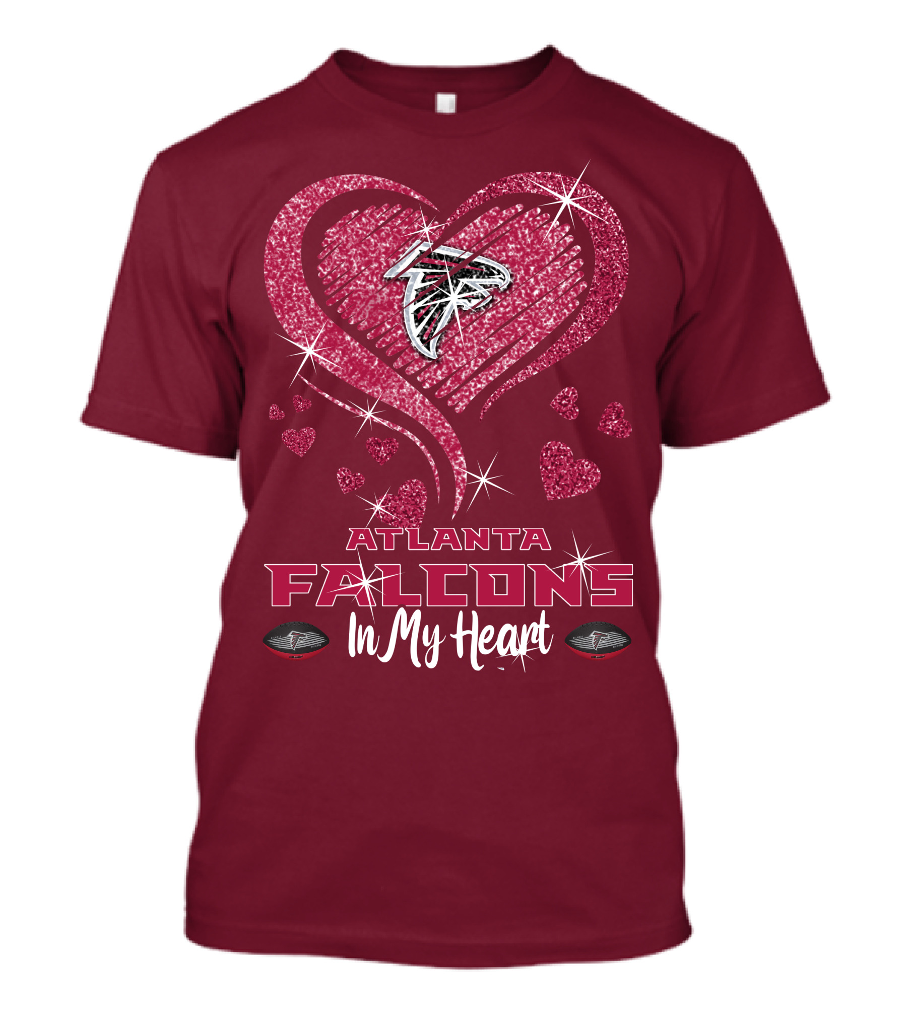 Atlanta Falcons Sparkling Heart Design In My Heart T-Shirt