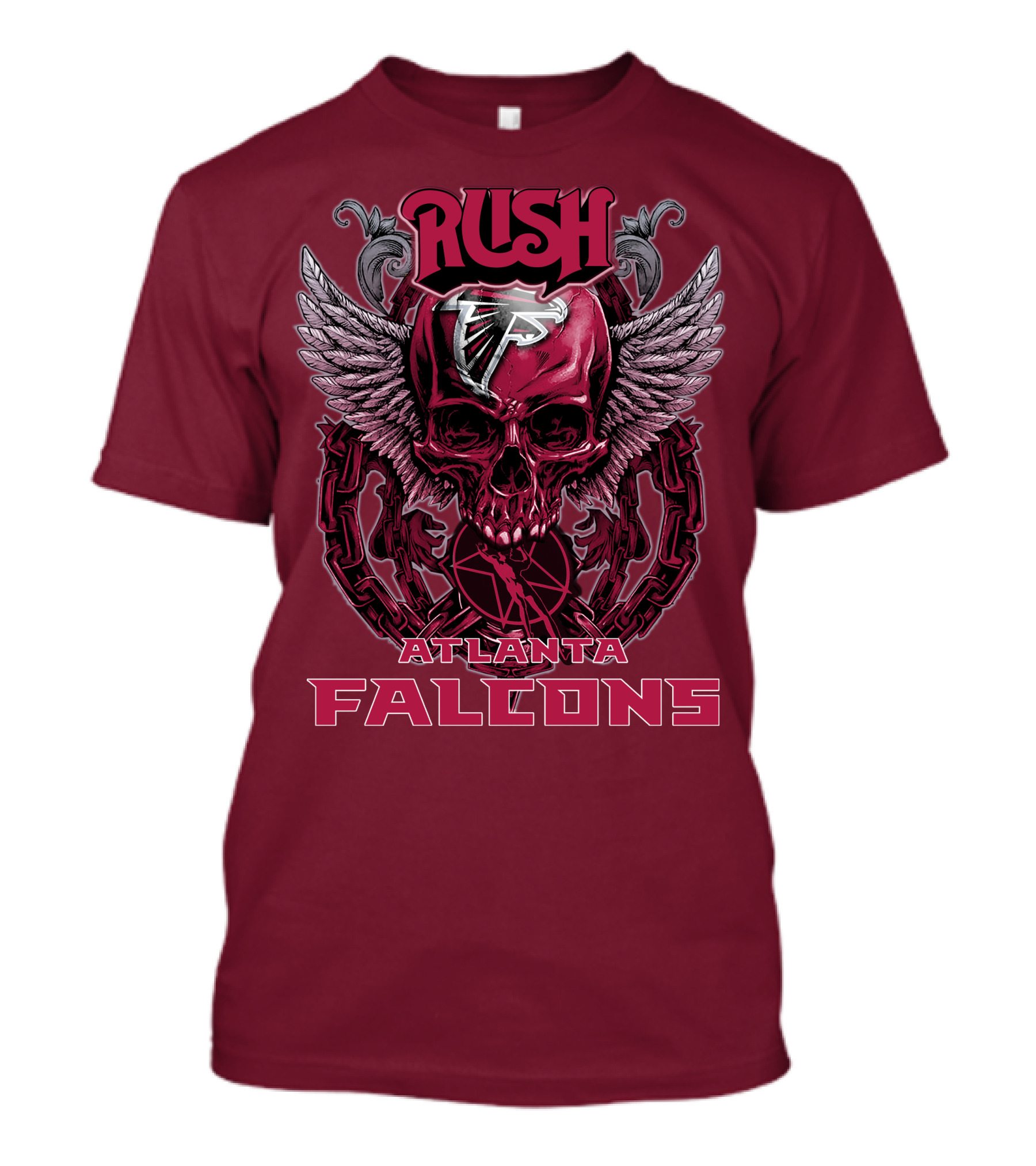 Rush Atlanta Falcons Skull Wings T-Shirt