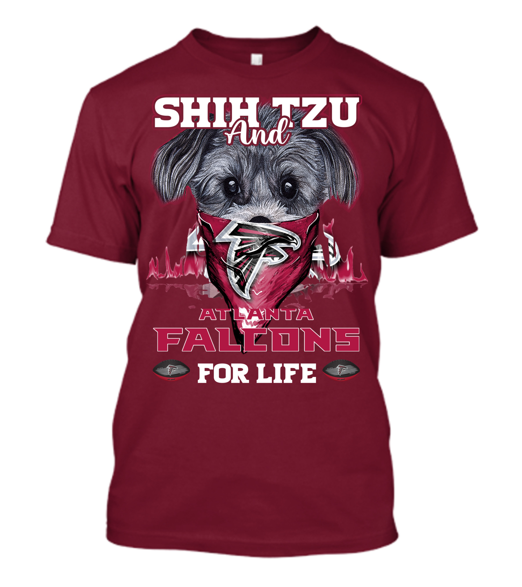 Shih Tzu And Atlanta Falcons For Life T-Shirt
