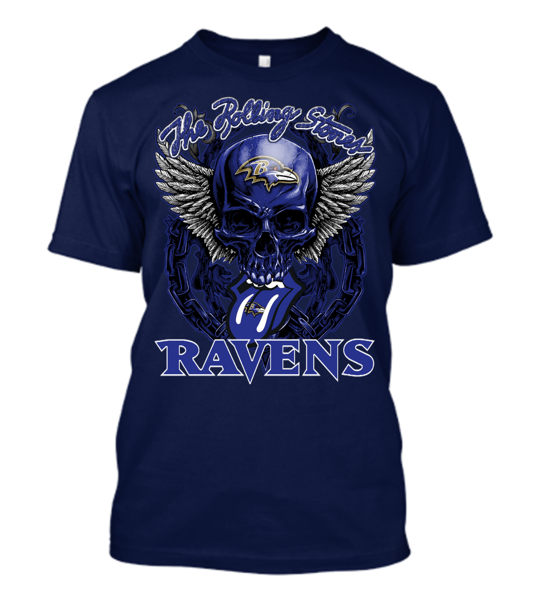 The Rolling Stones Baltimore Ravens Skull Wings T-Shirt