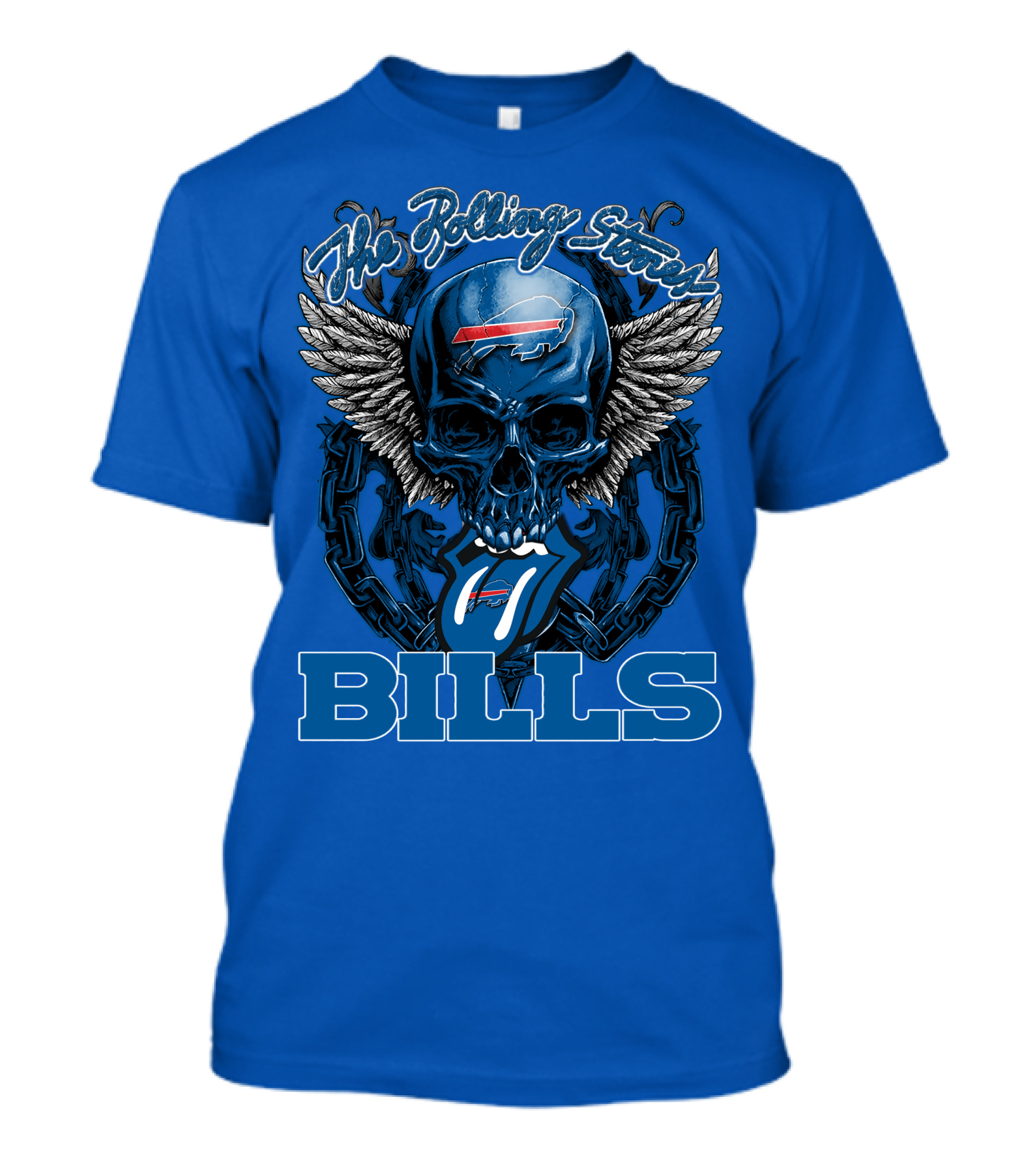 The Rolling Stones Bills Buffalo Wings And Skull Chain T-Shirt