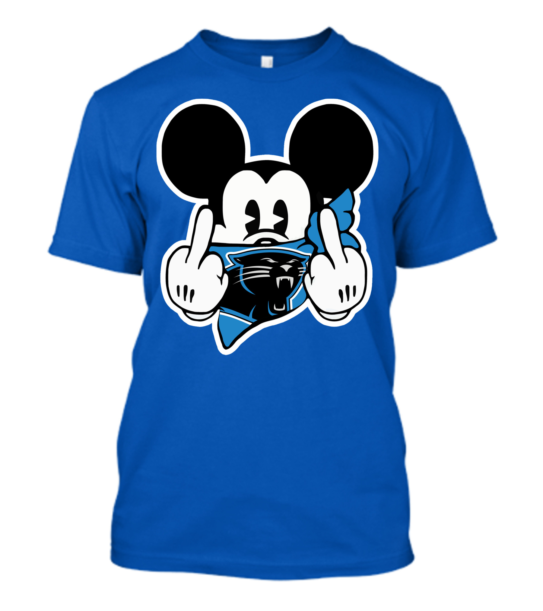 Carolina Panthers 45 Mickey Mouse Middle Finger T-Shirt