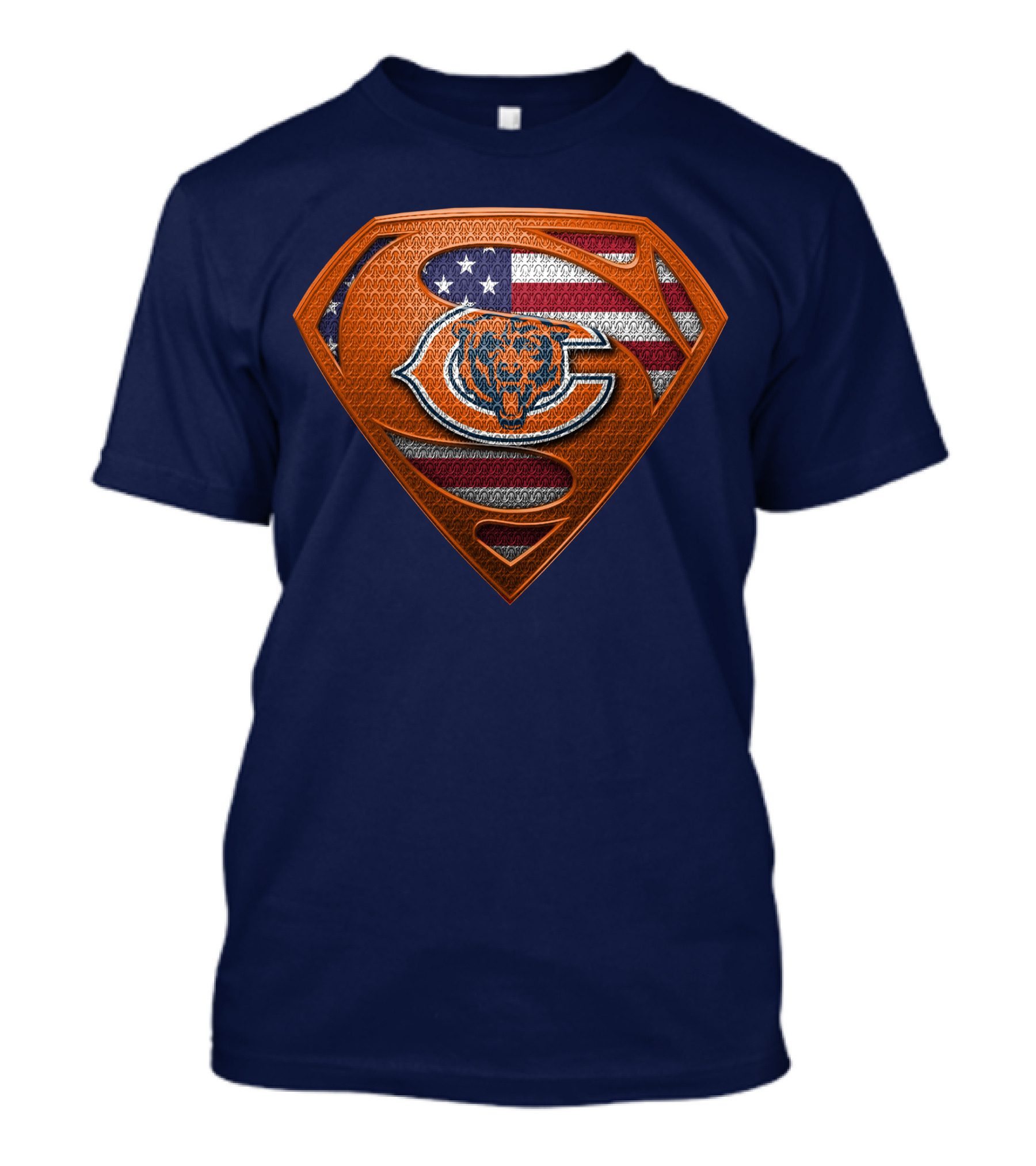 SPM CHICAGO BEARS Superhero Shield American Flag T-Shirt