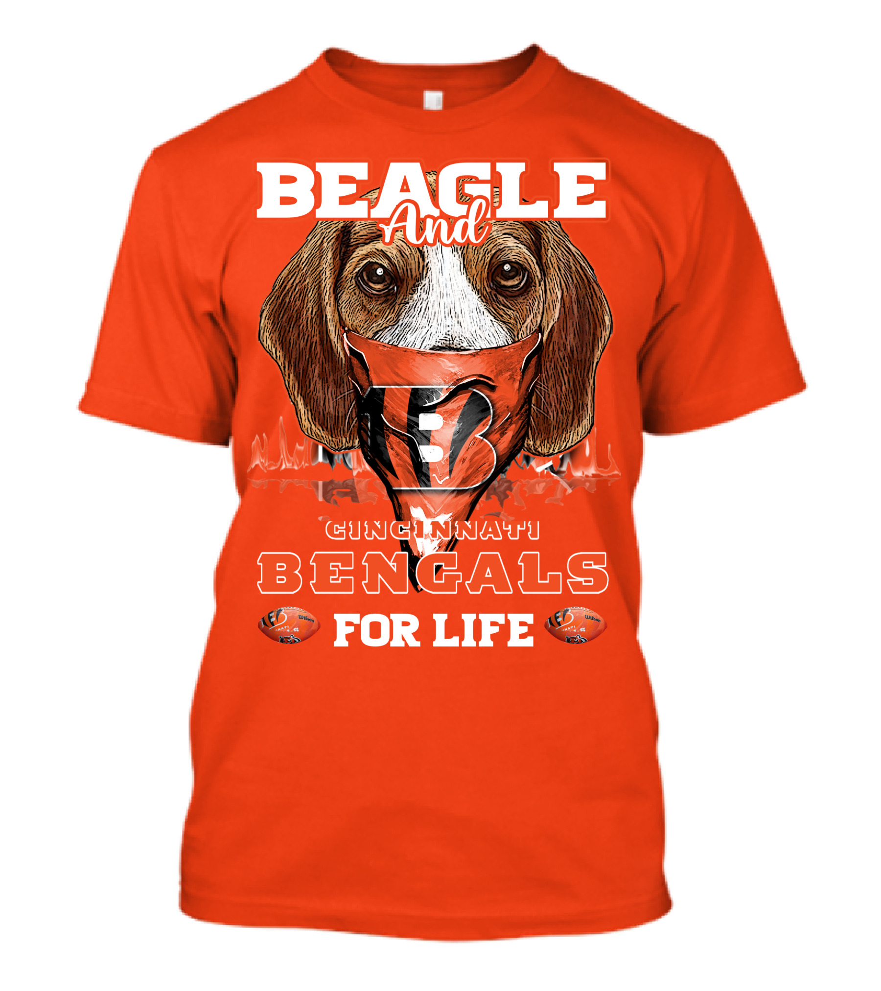 Beagle And Cincinnati Bengals For Life T-Shirt