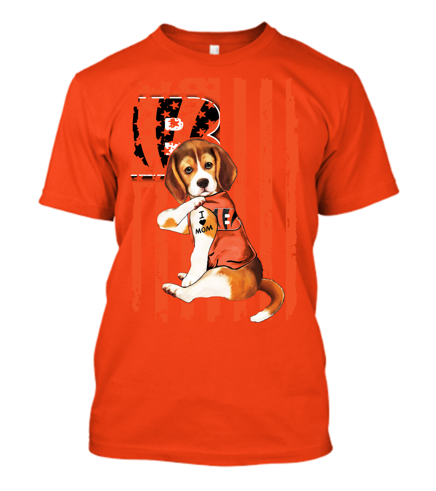 Beagle I Love Mom Cincinnati Bengals B T-Shirt
