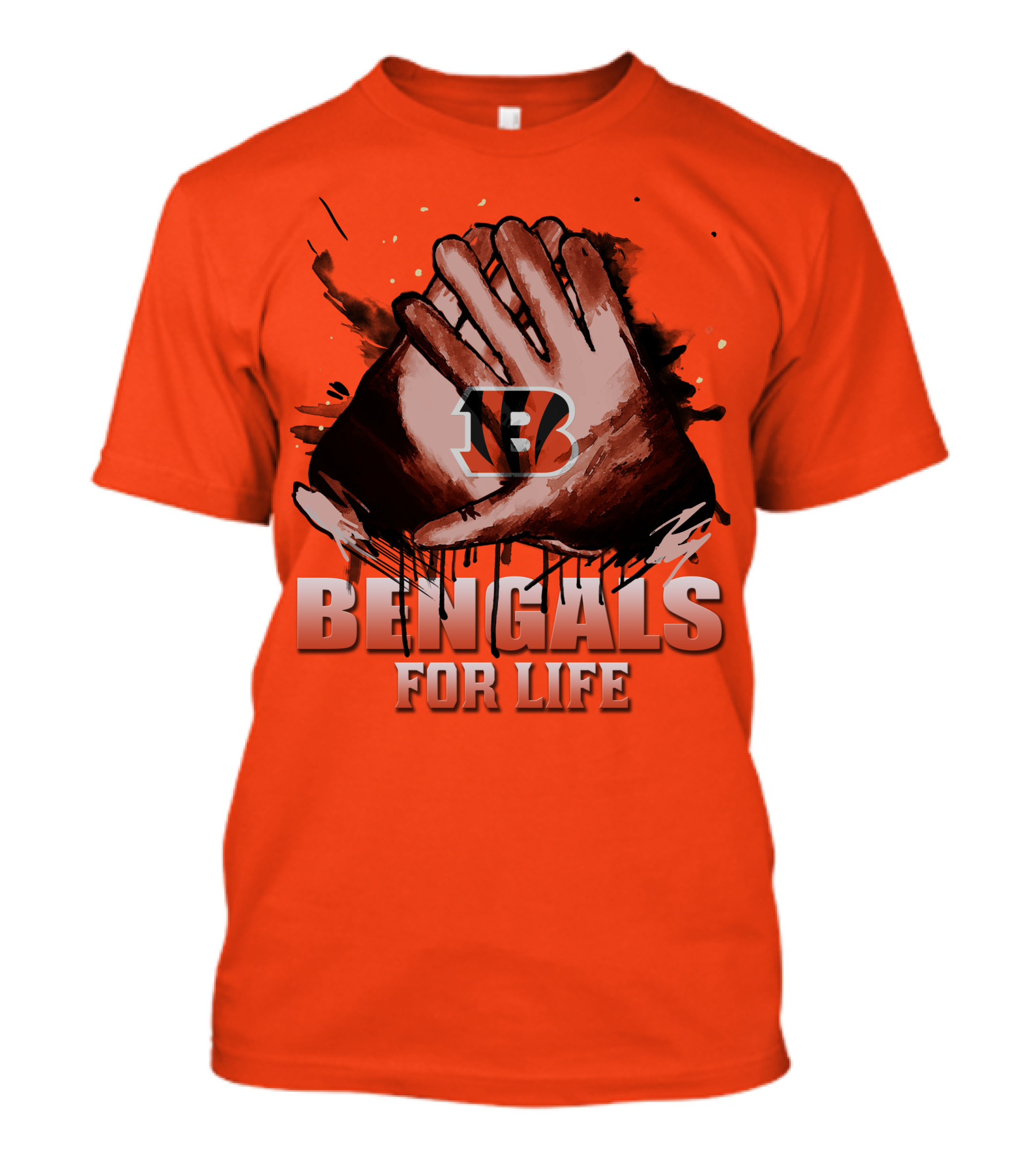 Cincinnati Bengals For Life Hands T-Shirt