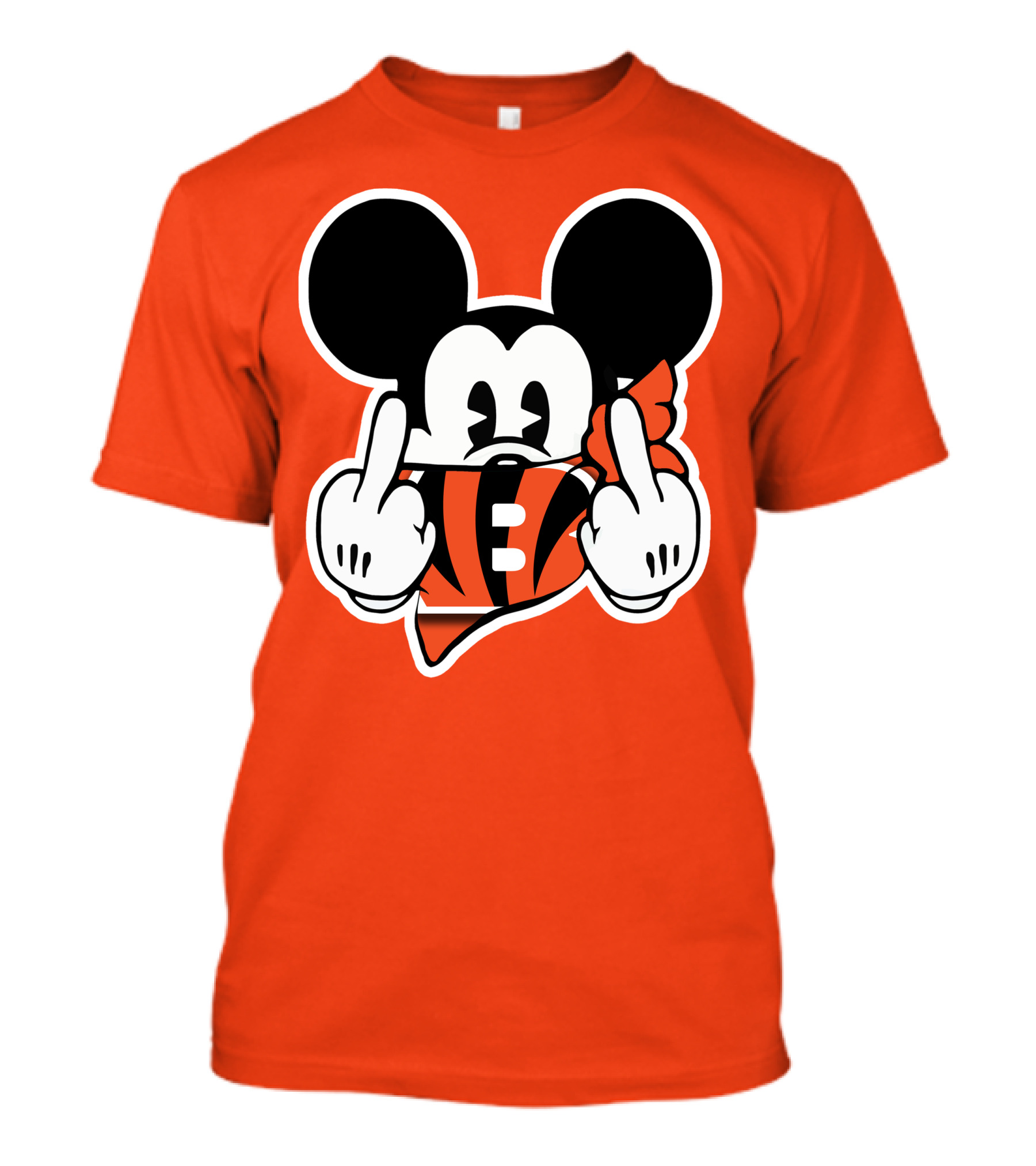 Cincinnati Bengals 29 Mickey Mouse Football Fan Gesture T-Shirt