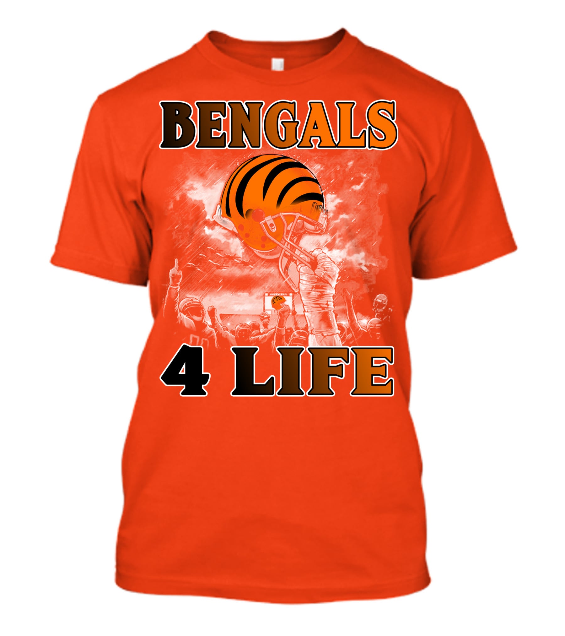 Bengals 4 Life Cincinnati Football Team Helmet Celebration T-Shirt