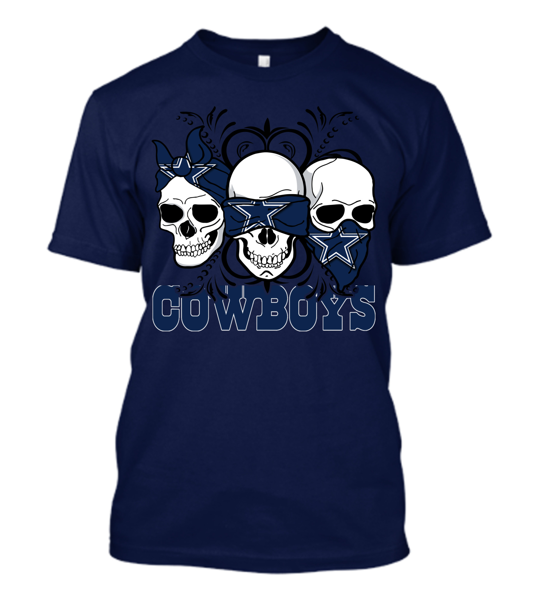 Cowboys Three Skulls Bandana Stars T-Shirt