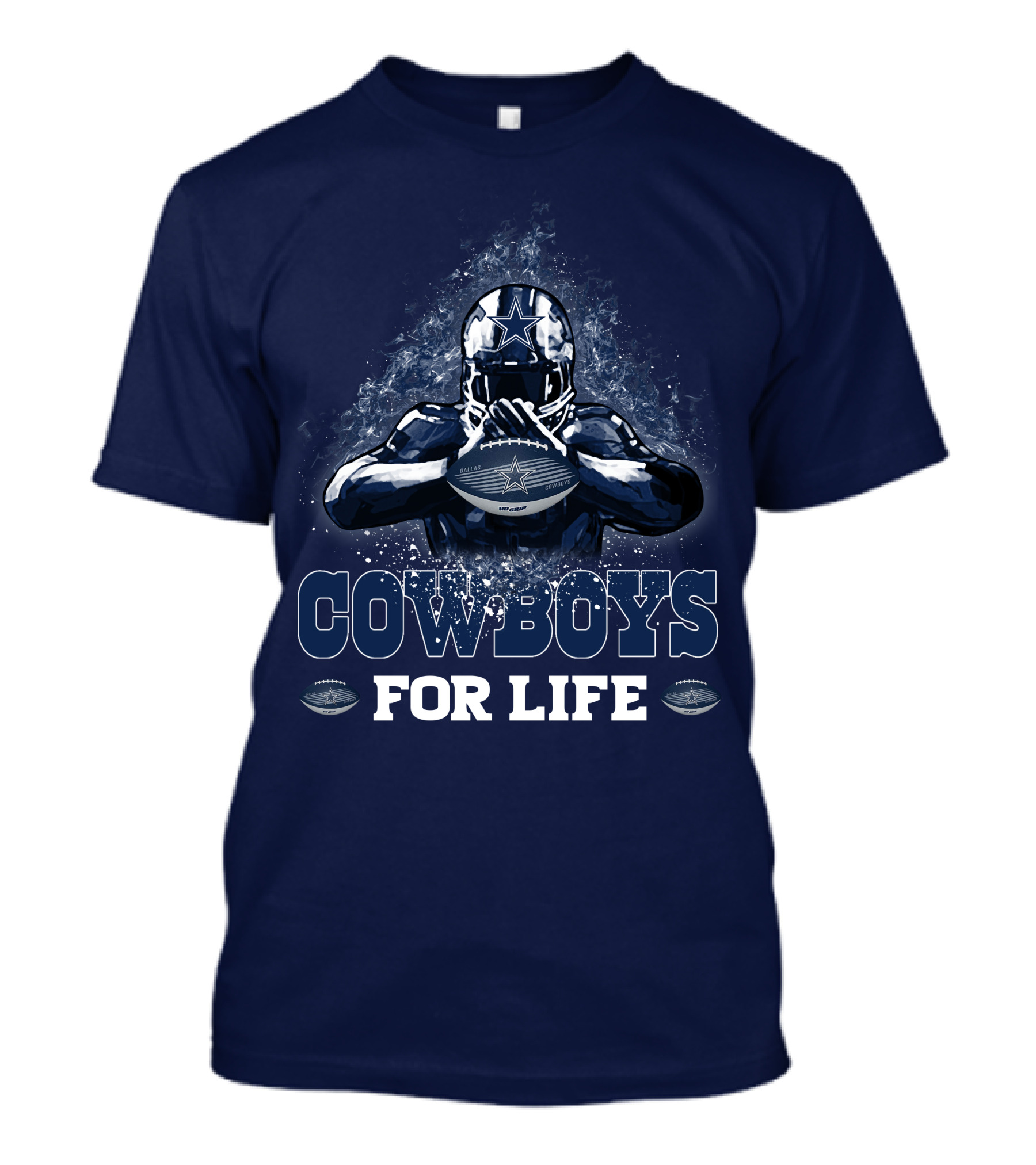 COWBOYS FOR LIFE DALLAS COWBOYS Football Helmet Star Logo Blue T-Shirt