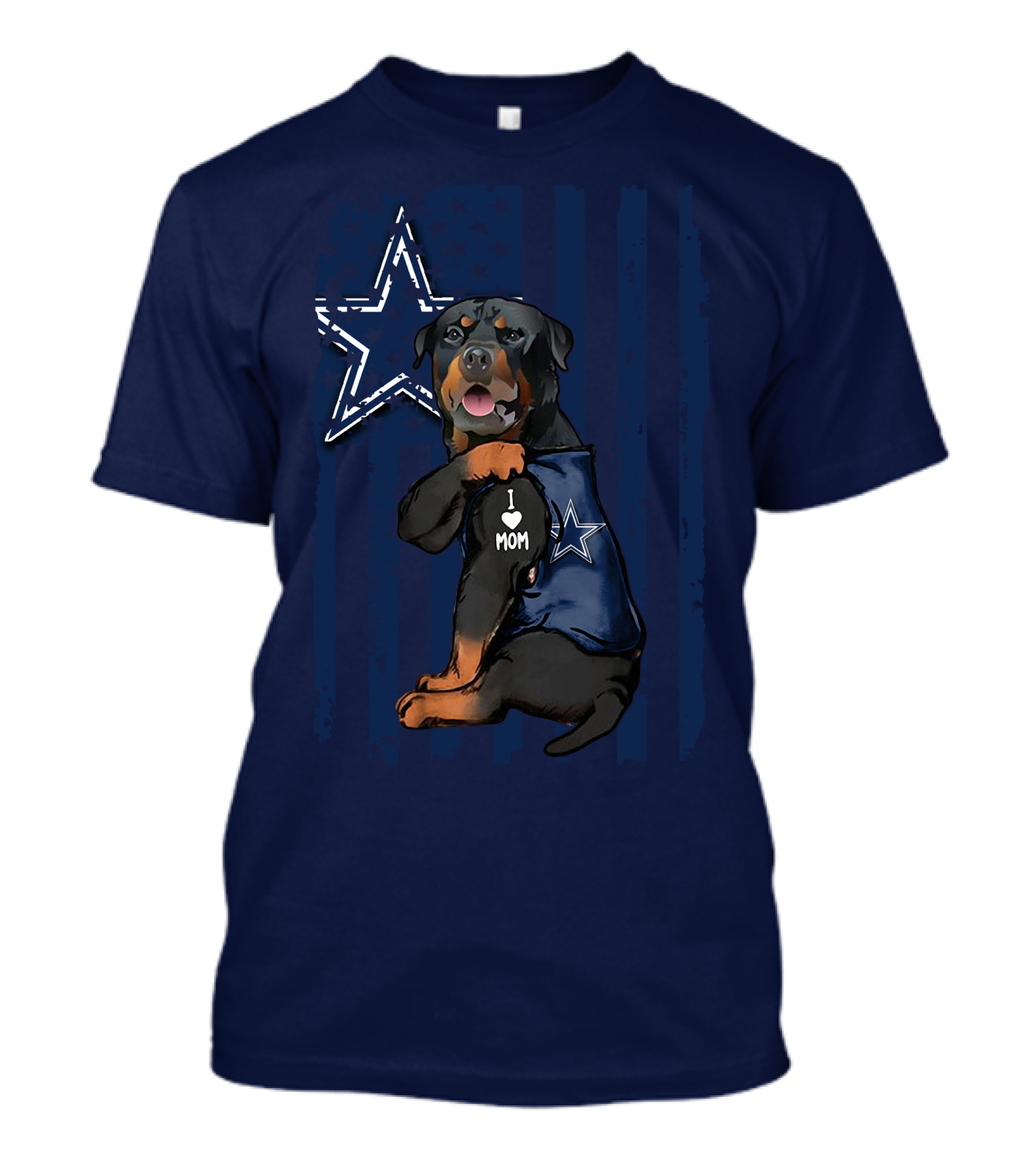 Rottweiler I Love Mom Dallas Cowboys Star T-Shirt