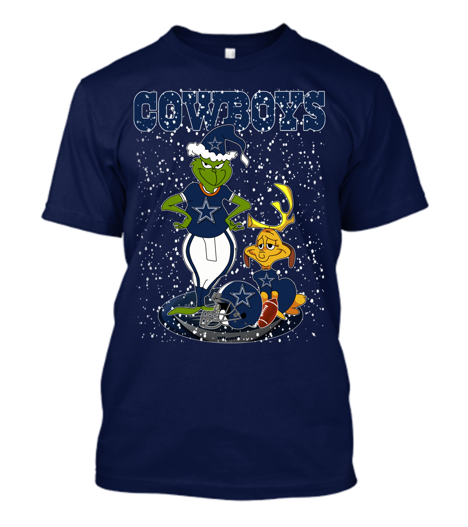 Grinchxmas Cowboys Football Holiday Mashup T-Shirt