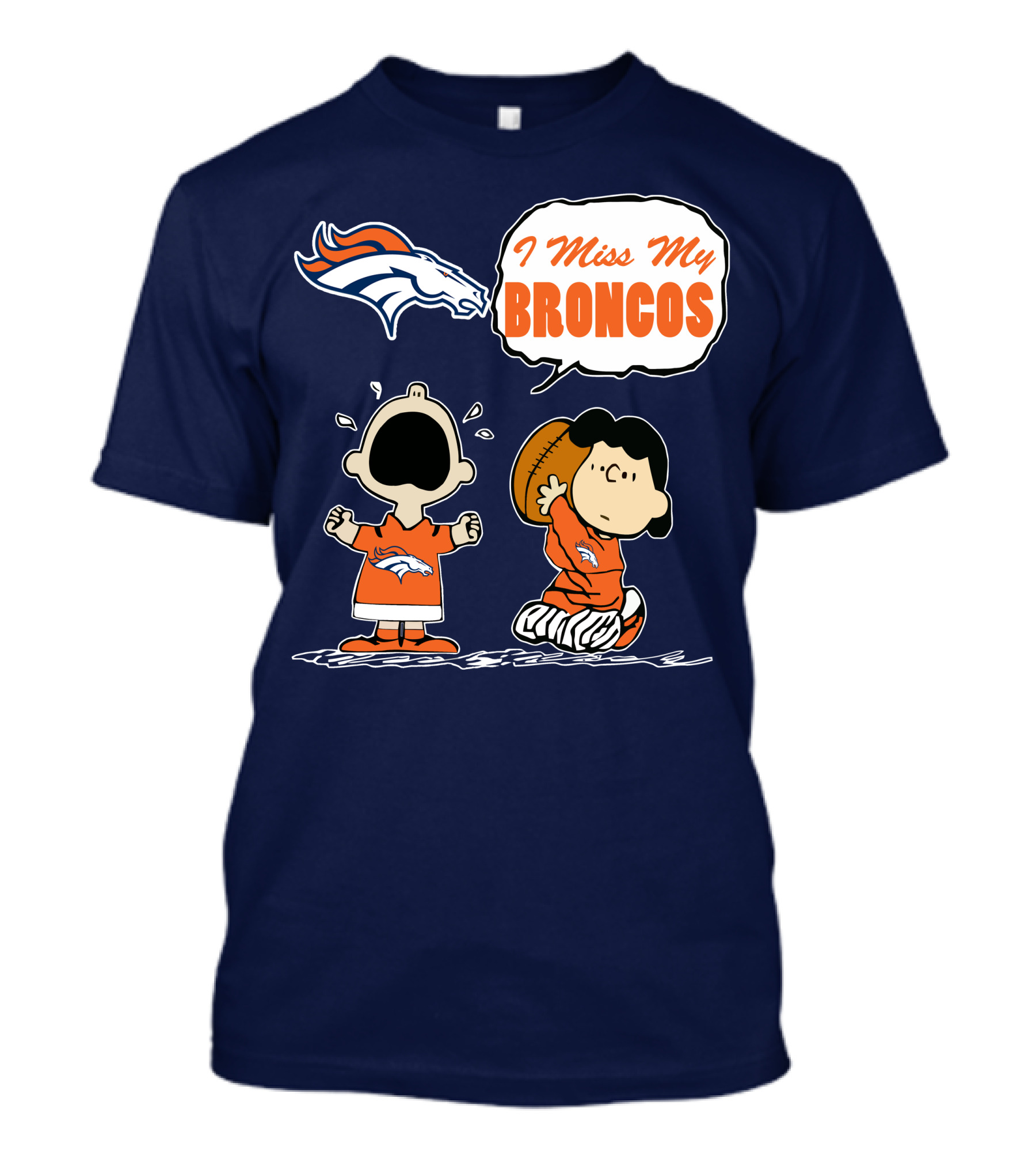 I Miss My Broncos Denver Broncos 72 Comic Style Football Fans T-Shirt