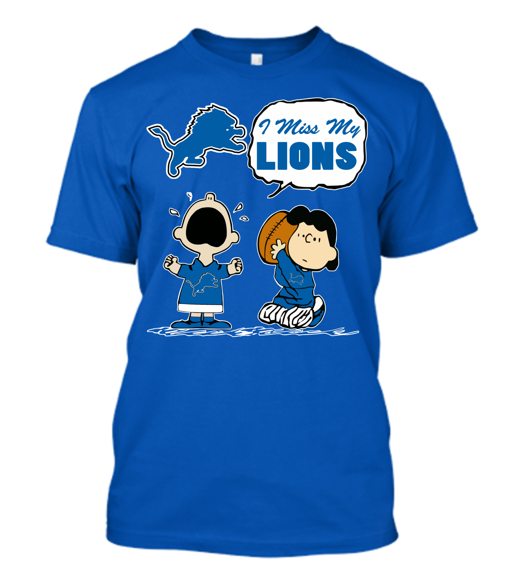 I Miss My Lions Detroit Lions Charlie Brown Football T-Shirt
