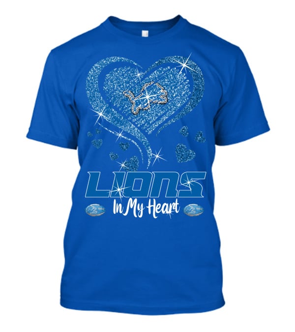 Lions In My Heart Detroit Football Sparkling T-Shirt