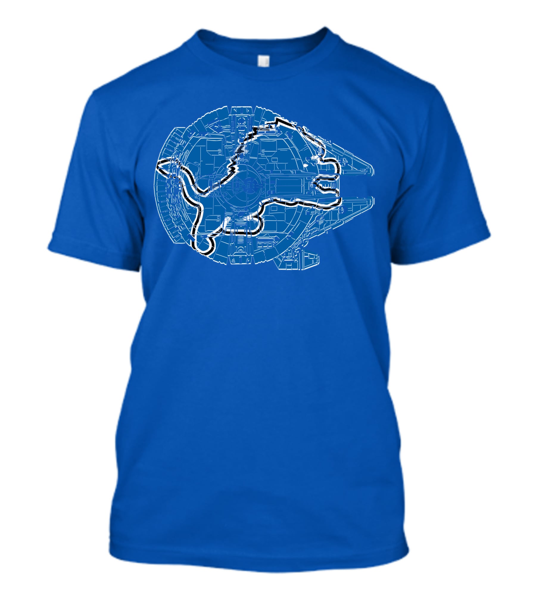 Detroit Lions Millennium Falcon Football Crossover T-Shirt