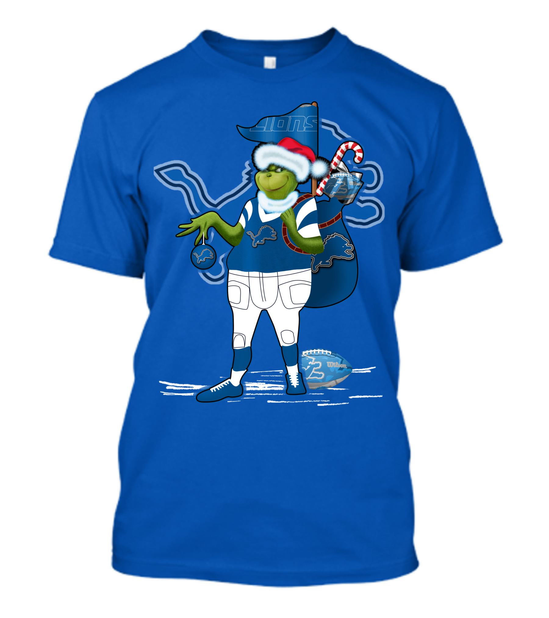 Grinchxmas Detroit Lions Holiday Football T-Shirt