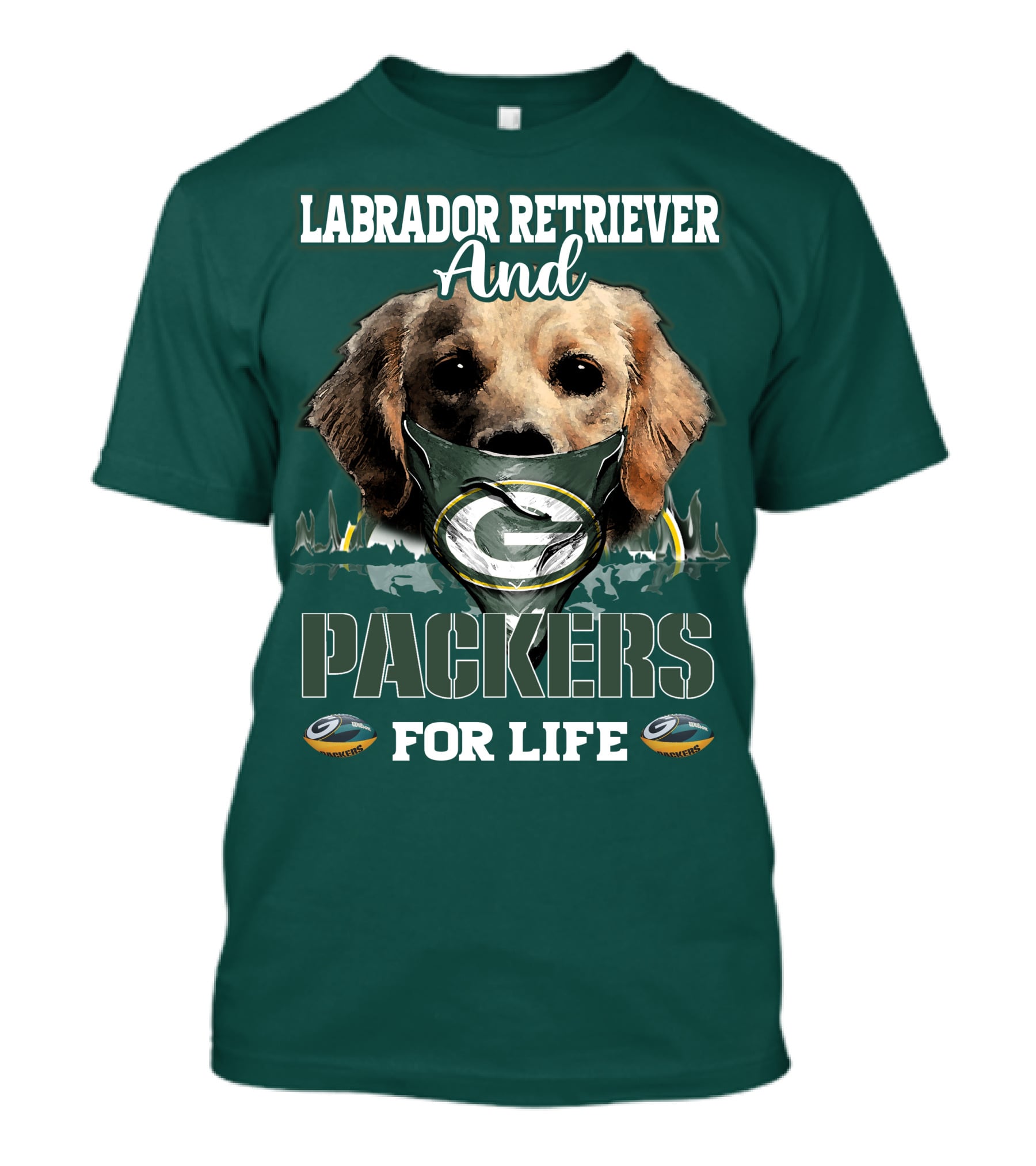 Labrador Retriever And Packers For Life Green Bay Packers T-Shirt