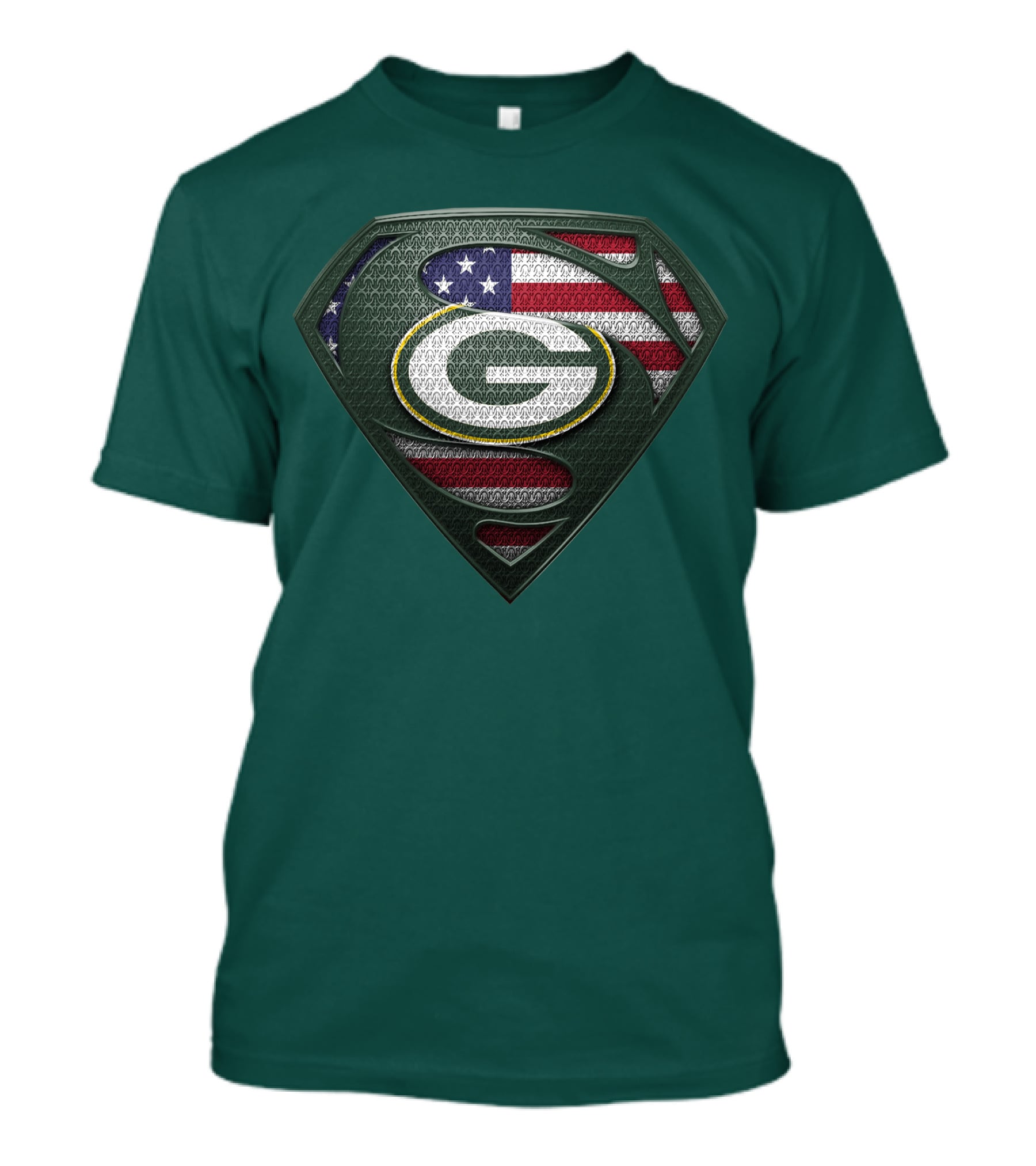 Spm Green Bay Packers American Flag Superman T-Shirt