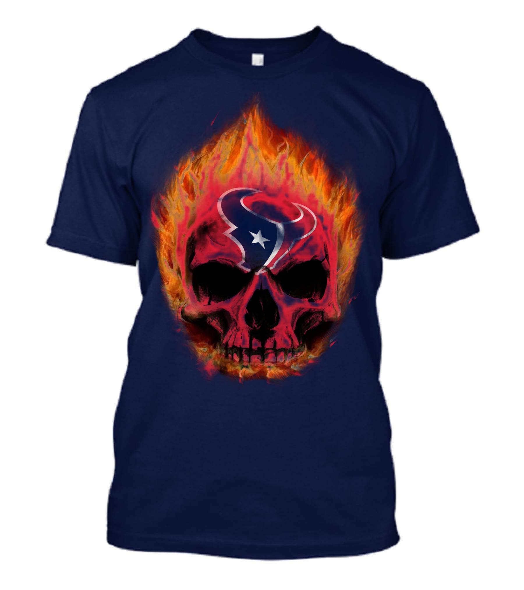 Houston Texans Flaming Skull T-Shirt