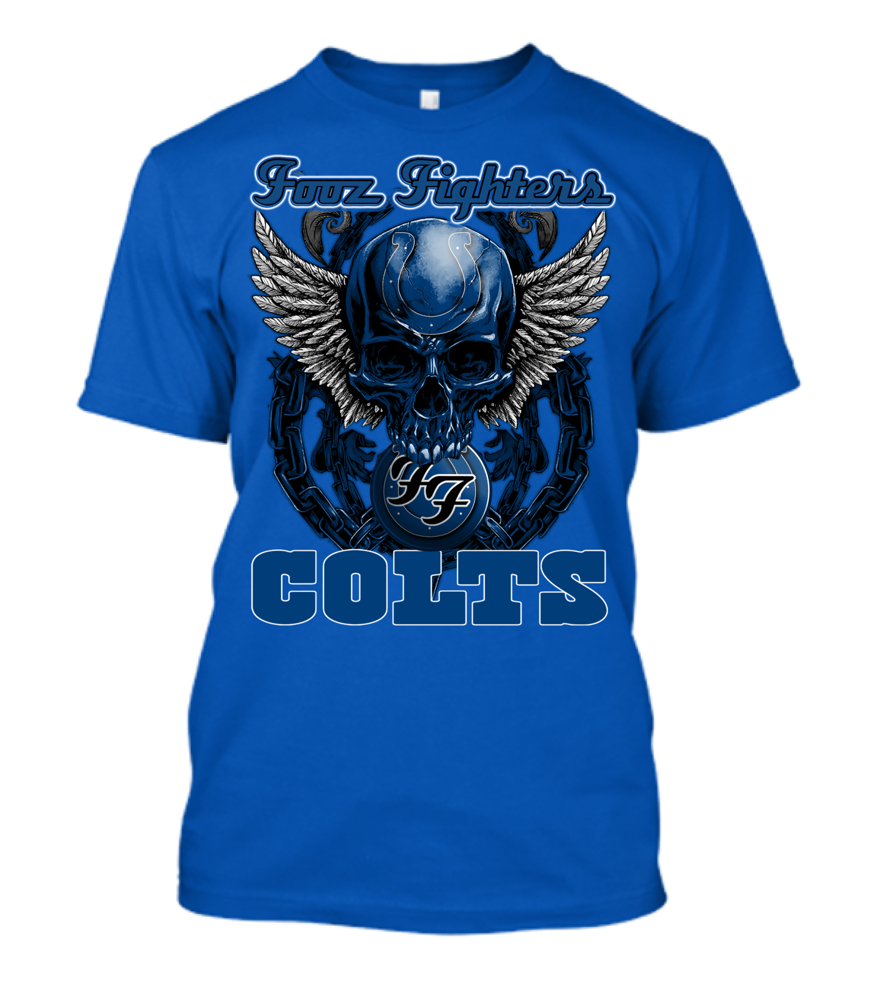 Foo Fighters Indianapolis Colts Wings Skull T-Shirt