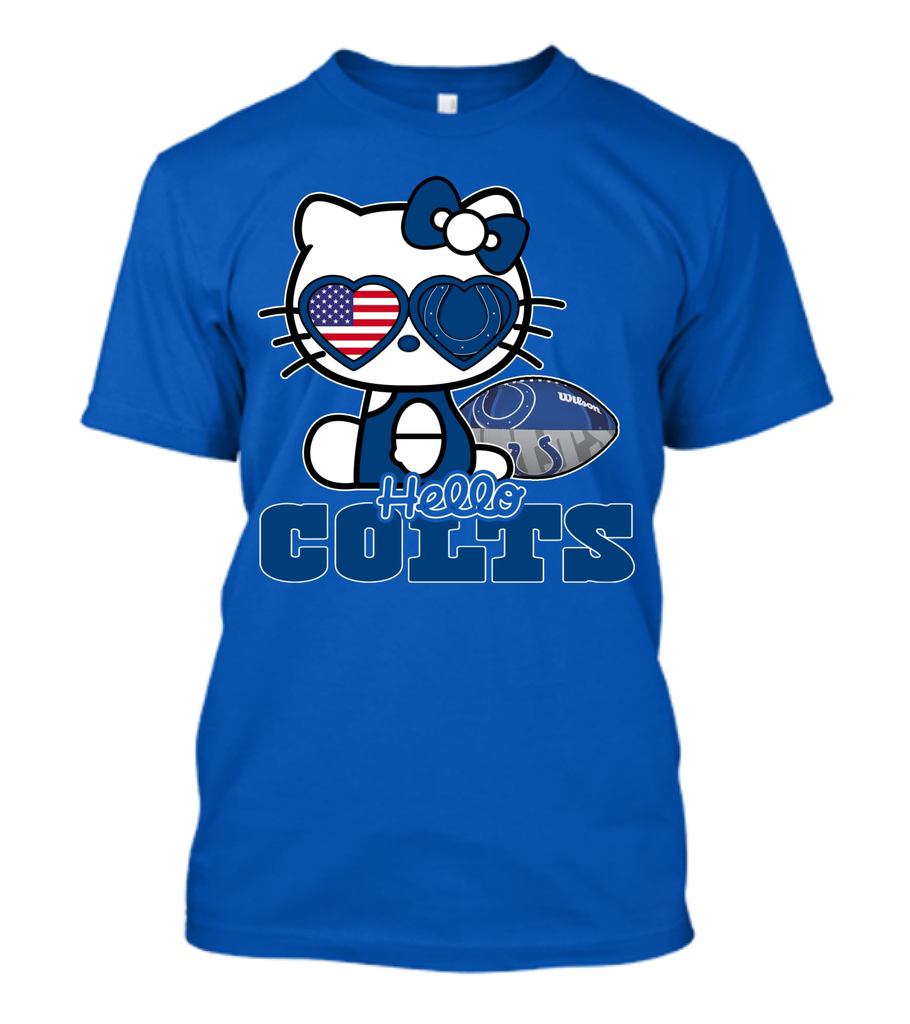 Hello Kitty Indianapolis Colts Football Fan USA Flag T-Shirt