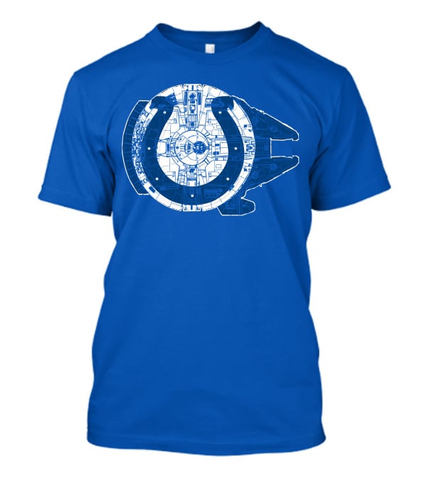 Indianapolis Colts 55 Millennium Falcon Blueprint T-Shirt