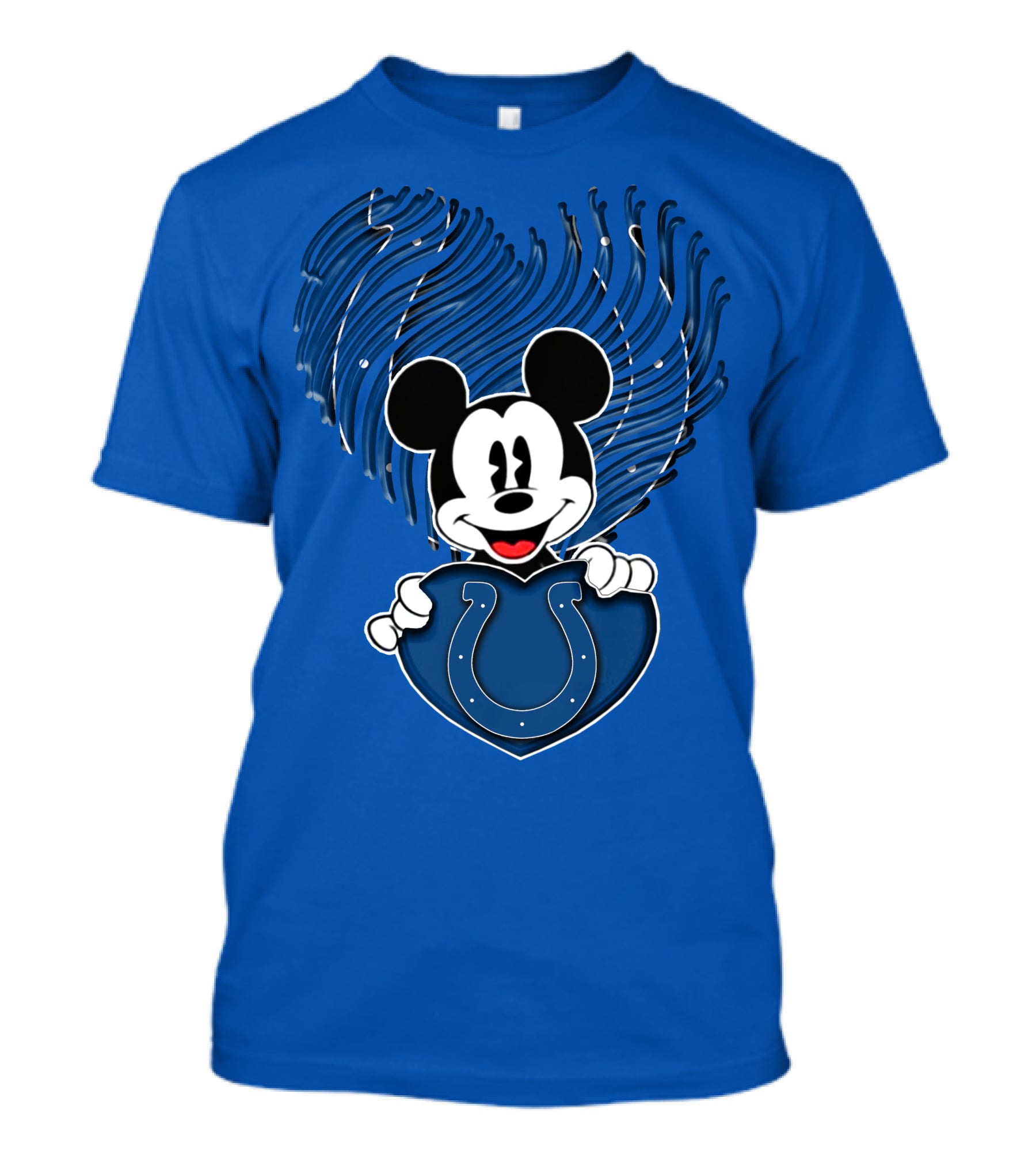 Mick Mickey Heart Indianapolis Colts Iconic Blue Fan T-Shirt