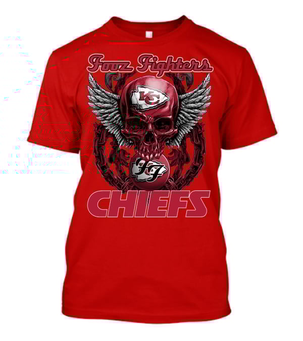 Foo Fighters Kansas City Chiefs Winged Skull T-Shirt