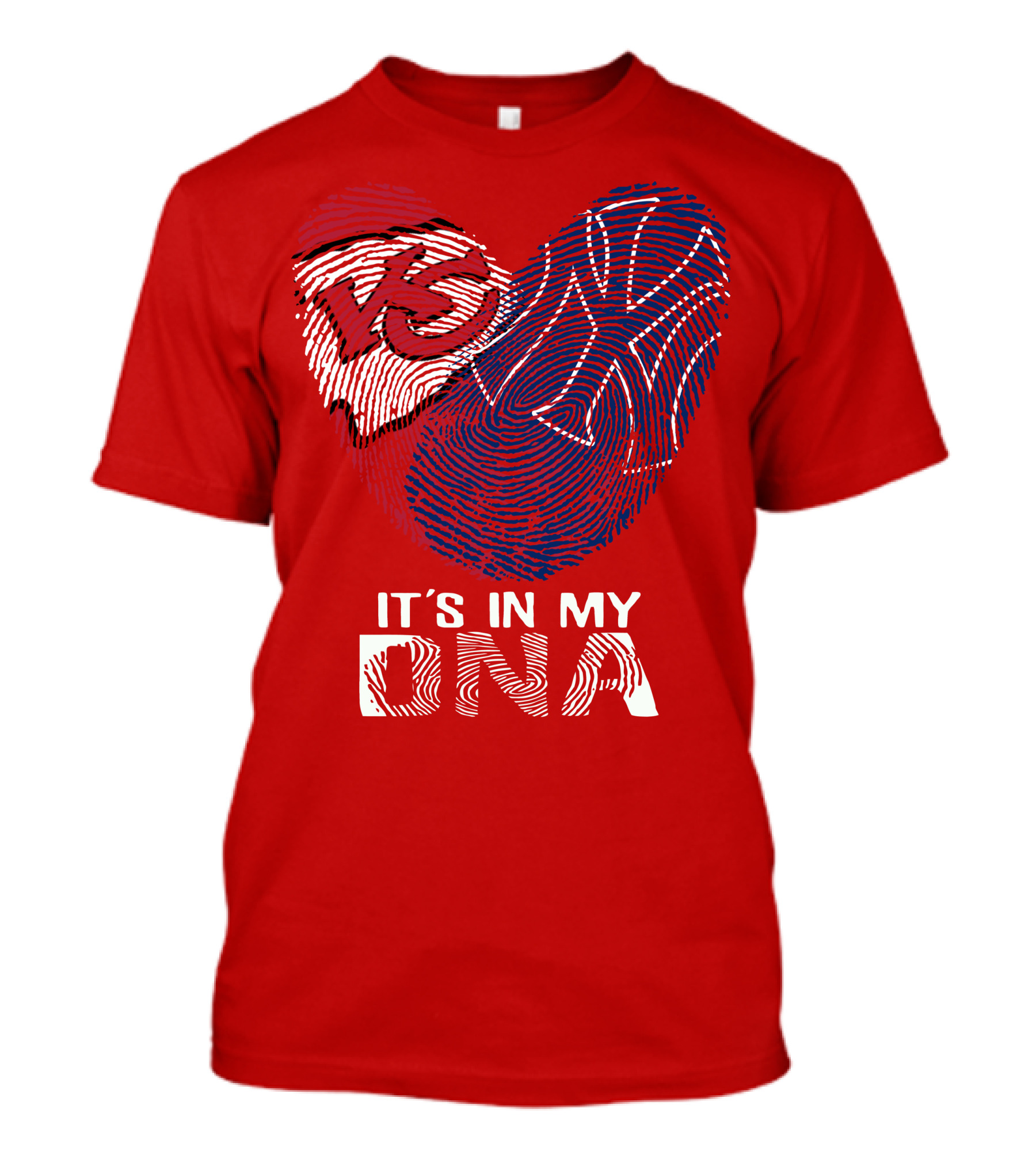 Kansas City Chiefs It's In My Dna Football Fingerprint Heart T-Shirt